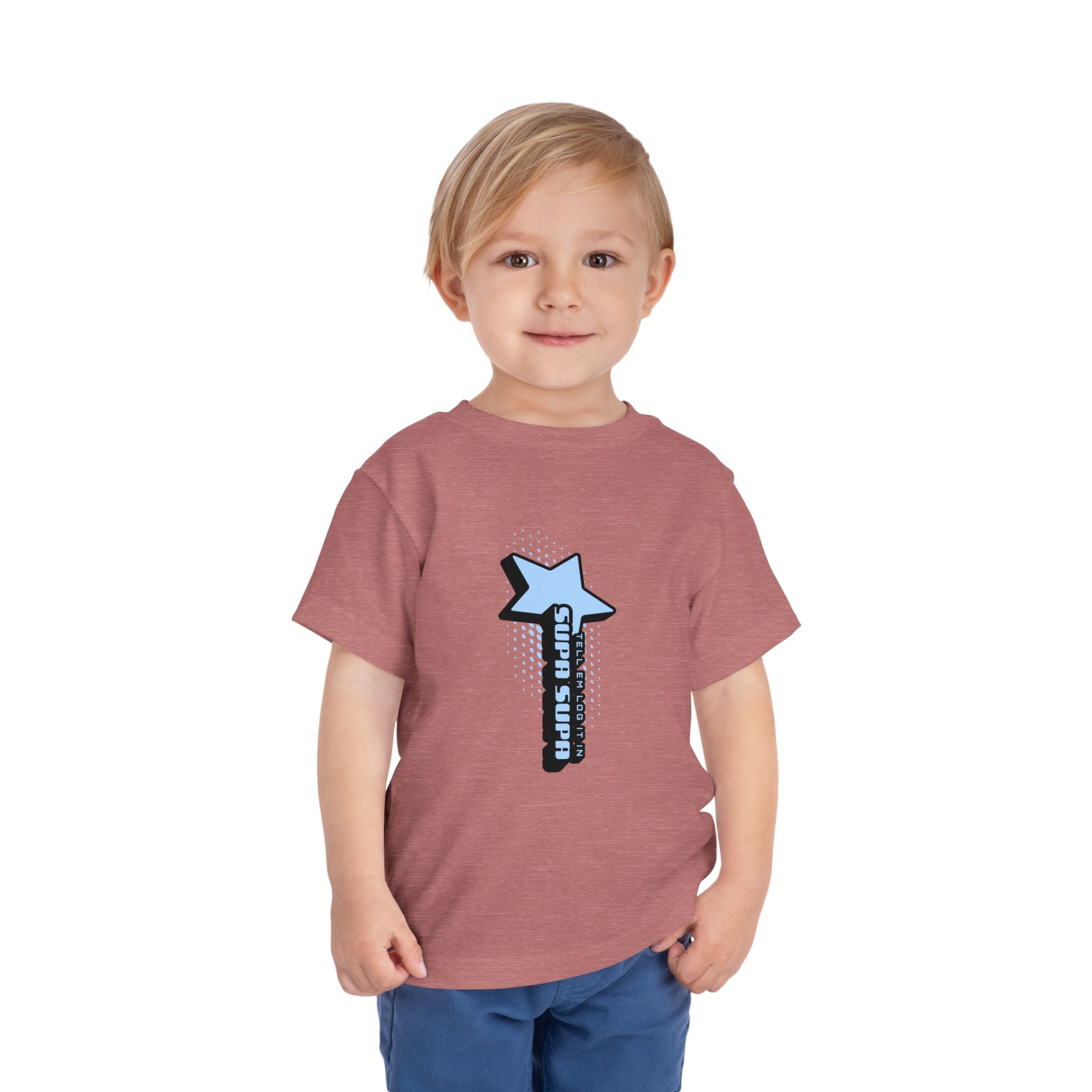 Toddler Tee — Blue Star "Tell em log it in" Graphic