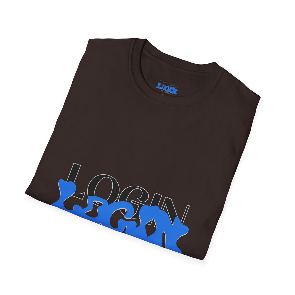 Login Graphic T-Shirt — Blue Drip Logo Tee