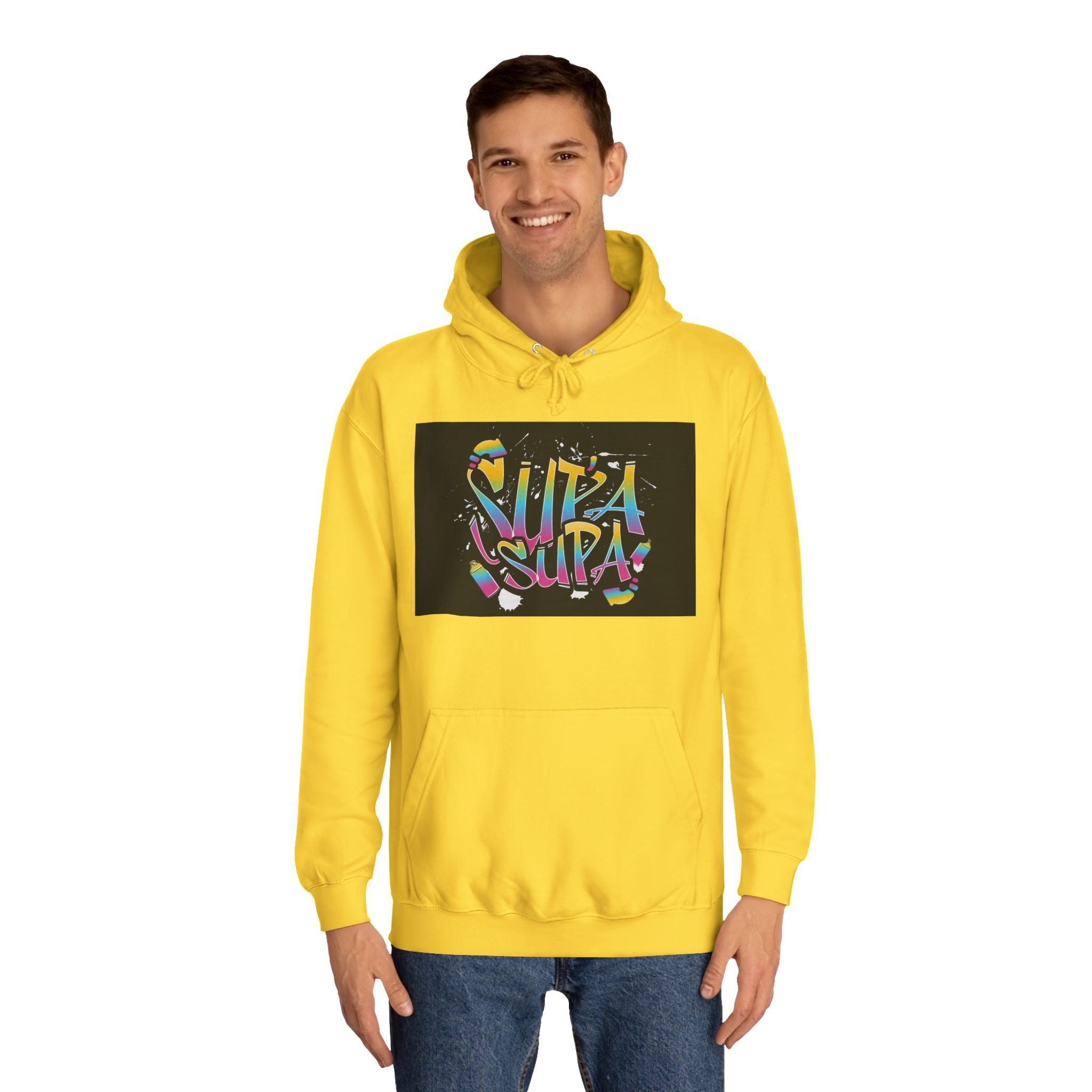 Colorful Unisex Supa Supa Hoodie, Casual Sweatshirt, Vibrant Apparel, Streetwear Hoodie