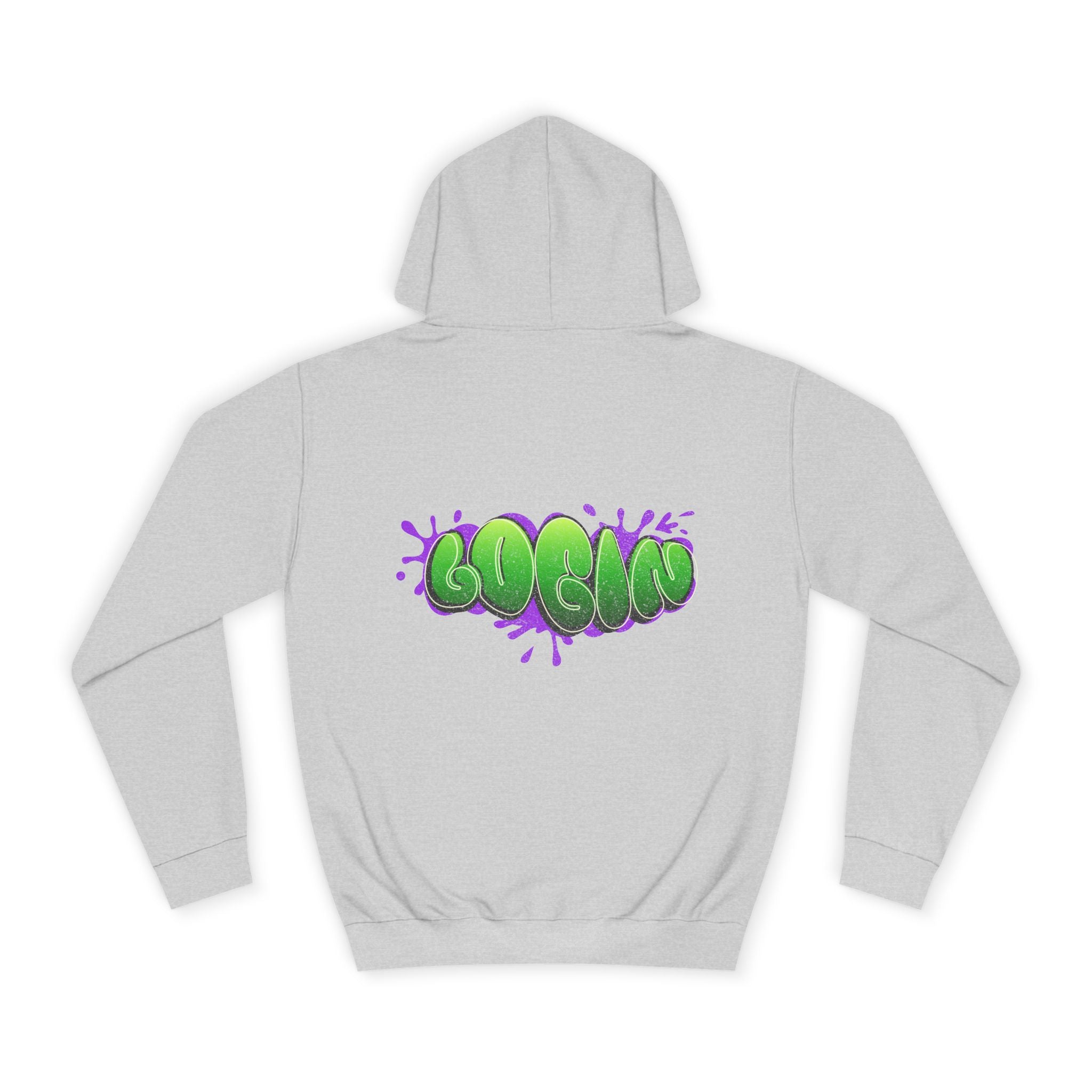 Hoodie with Green Graffiti "Login" Design - Streetwear Pullover