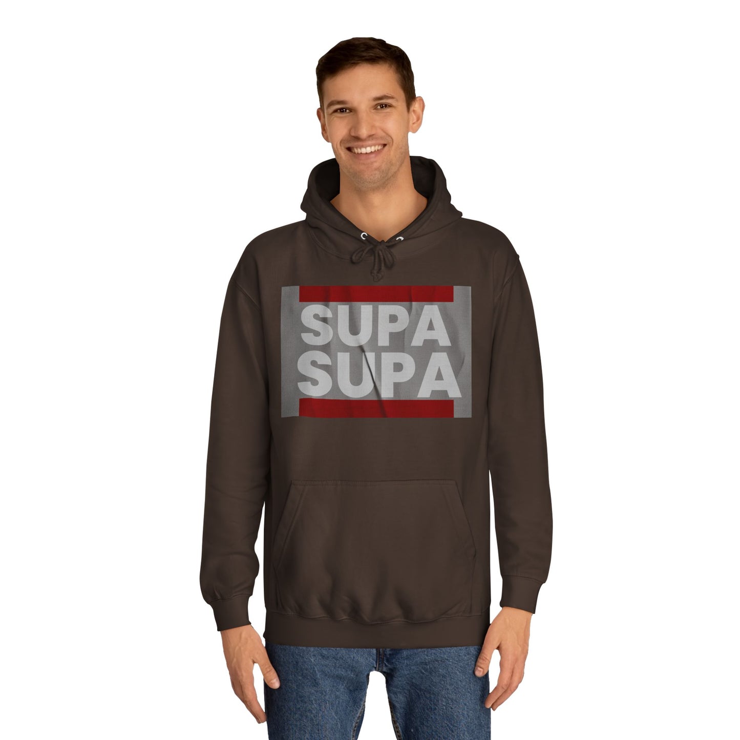 Unisex Hoodie with 'SUPA SUPA' Design, Cool Casual Wear, Perfect, Gifts for Graduates, Cozy Layering