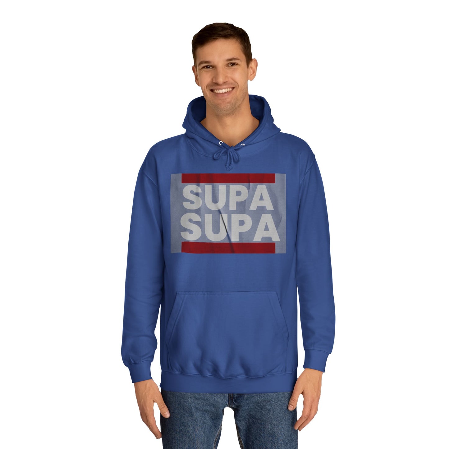 Unisex Hoodie with 'SUPA SUPA' Design, Cool Casual Wear, Perfect, Gifts for Graduates, Cozy Layering