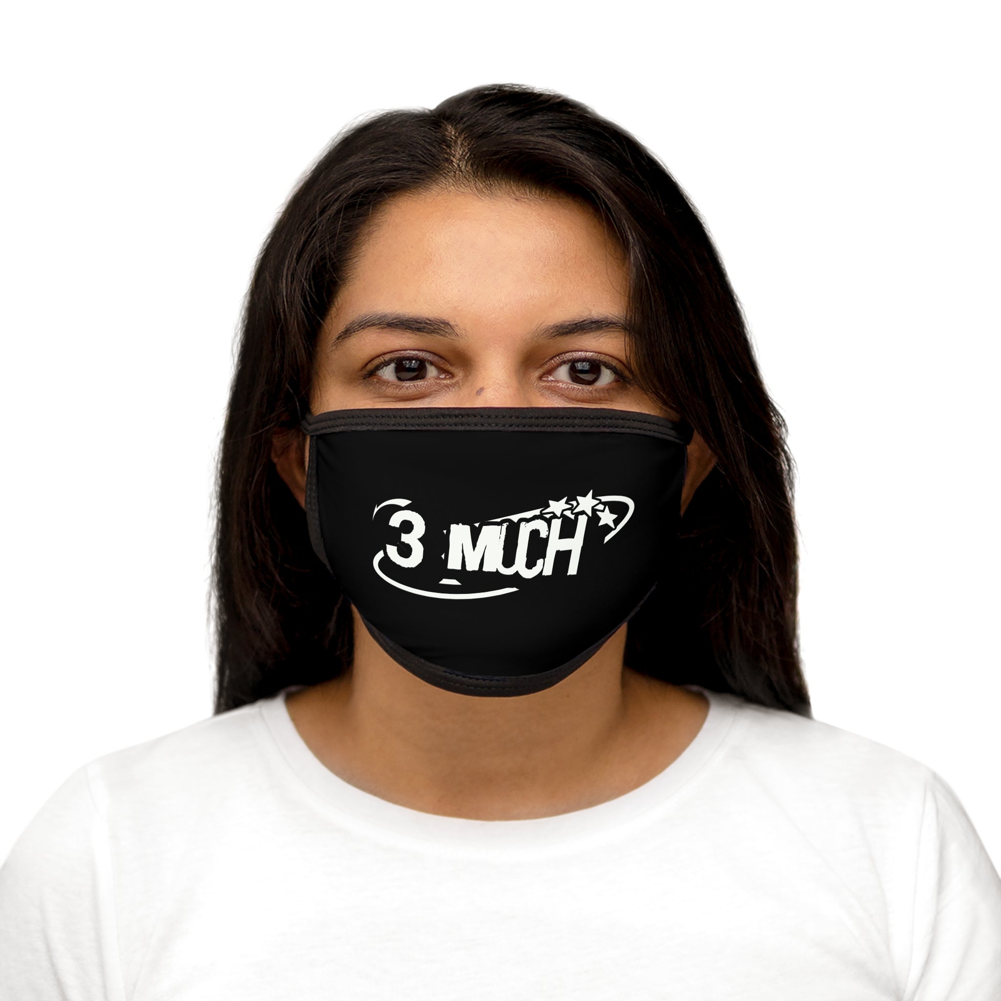 3 MUCH Logo Face Mask - Black Graphic Reusable Cotton Blend Mask