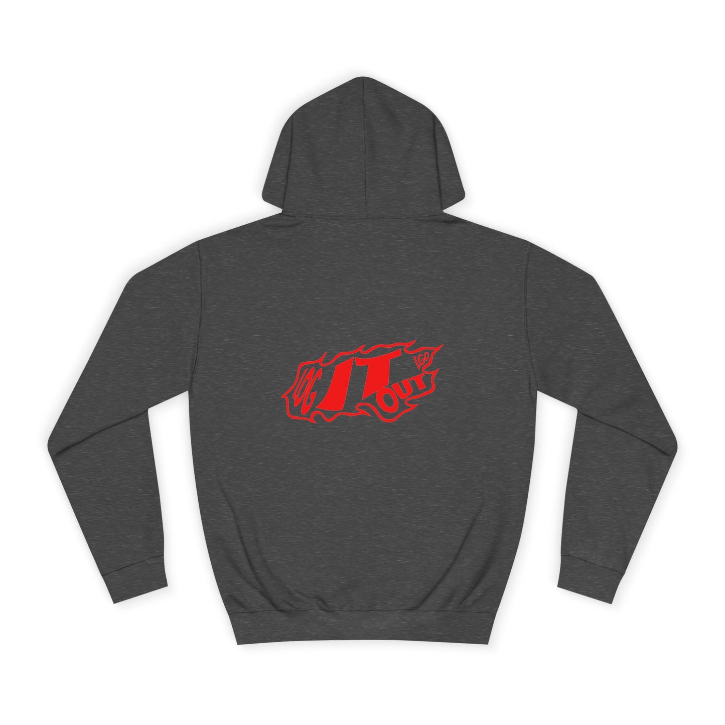 Unisex Log it out Hoodie with Bold Red Design, Cozy Oversized Sweatshirt, Ideal for Every day, Casual Wears, Events, Gifts