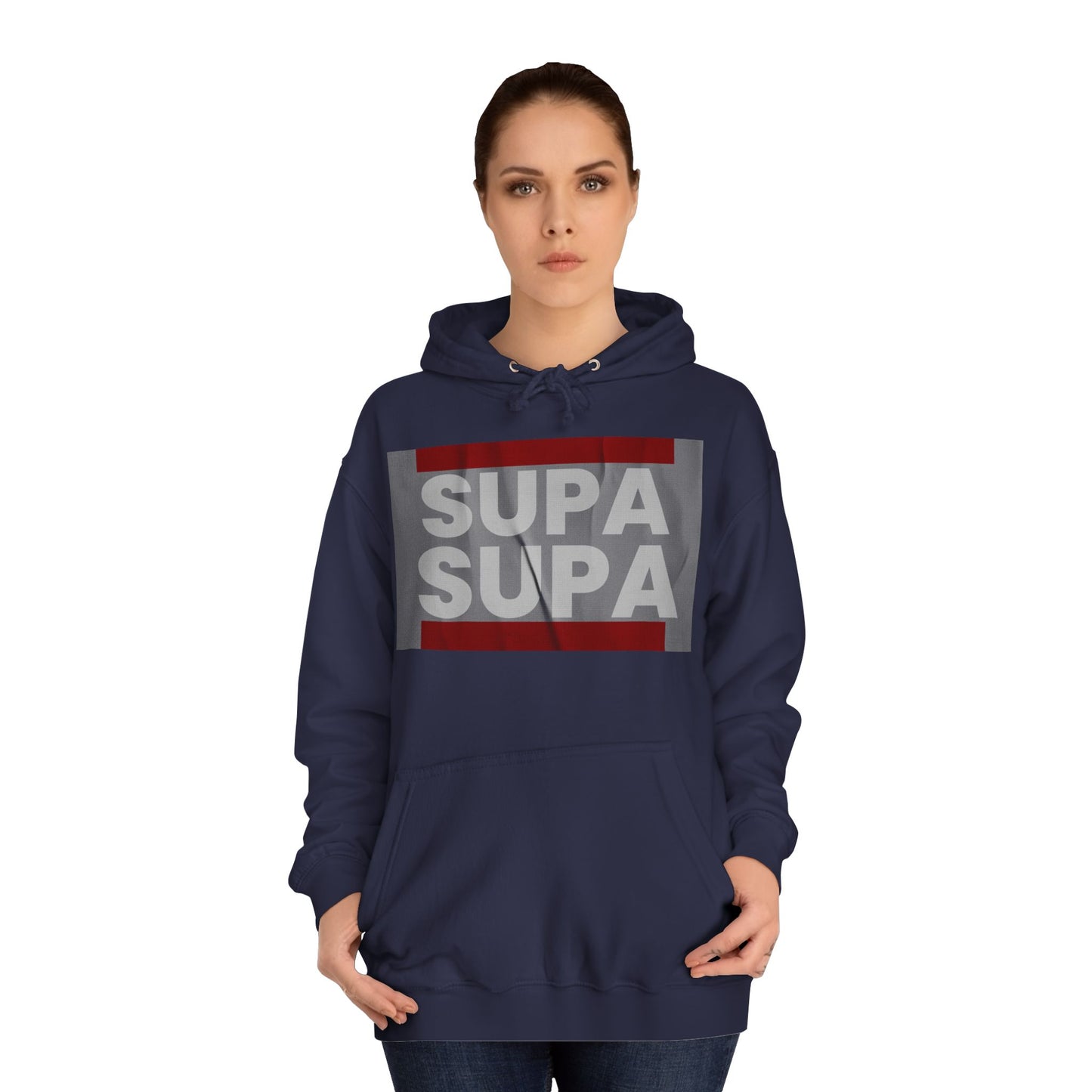 Unisex Hoodie with 'SUPA SUPA' Design, Cool Casual Wear, Perfect, Gifts for Graduates, Cozy Layering