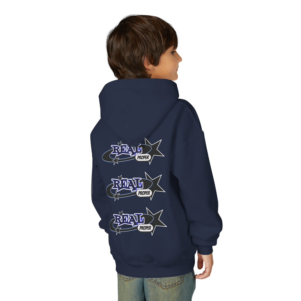 Youth Hoodie – "Real Proper" Star Graphic Pullover