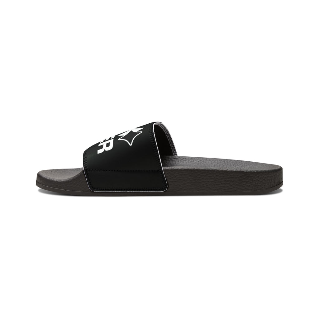 Women's Removable-Strap Slide Sandals — "Real Proper" Black Pool & Casual Beach Slides