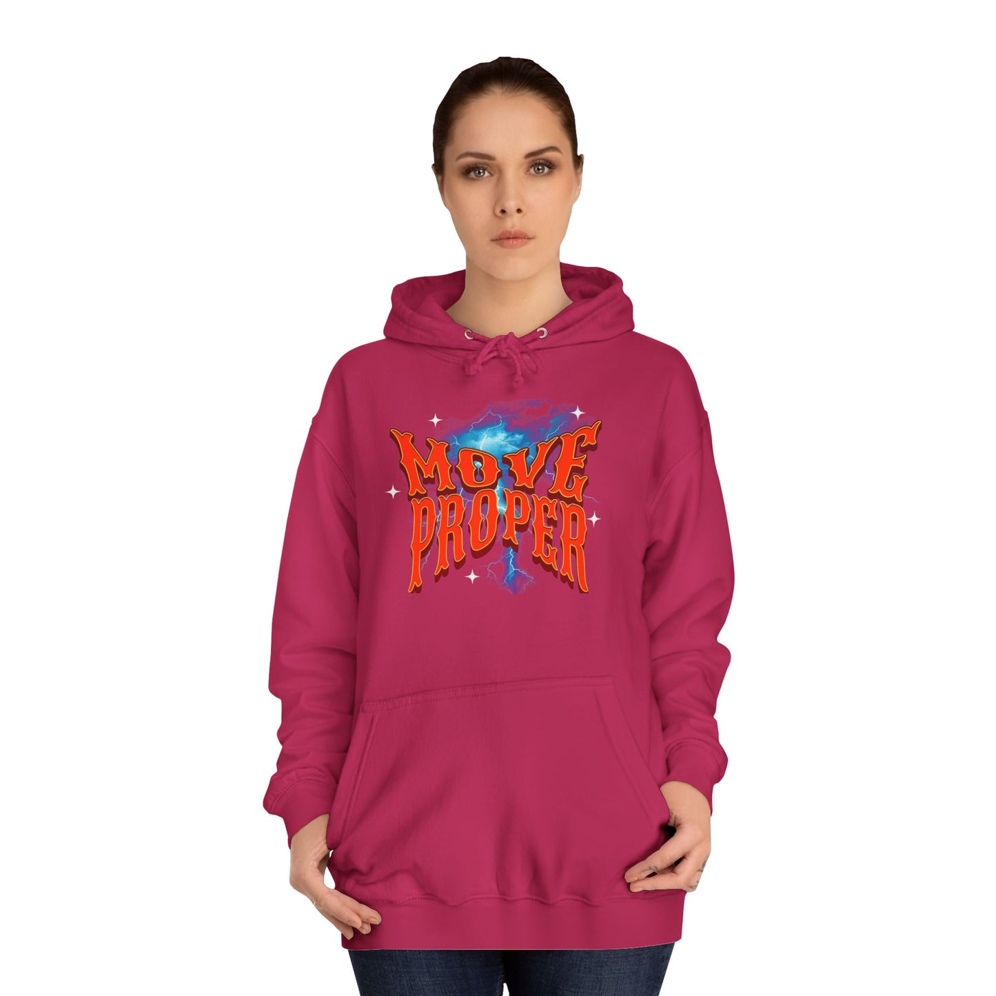 Unisex Hoodie - Move Proper Graphic, Trendy Casual Wear