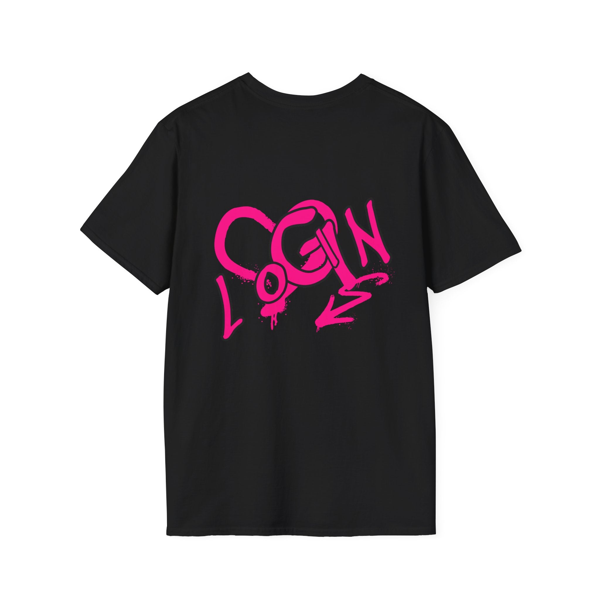 T-Shirt — Pink Graffiti 'Login' Streetwear Tee