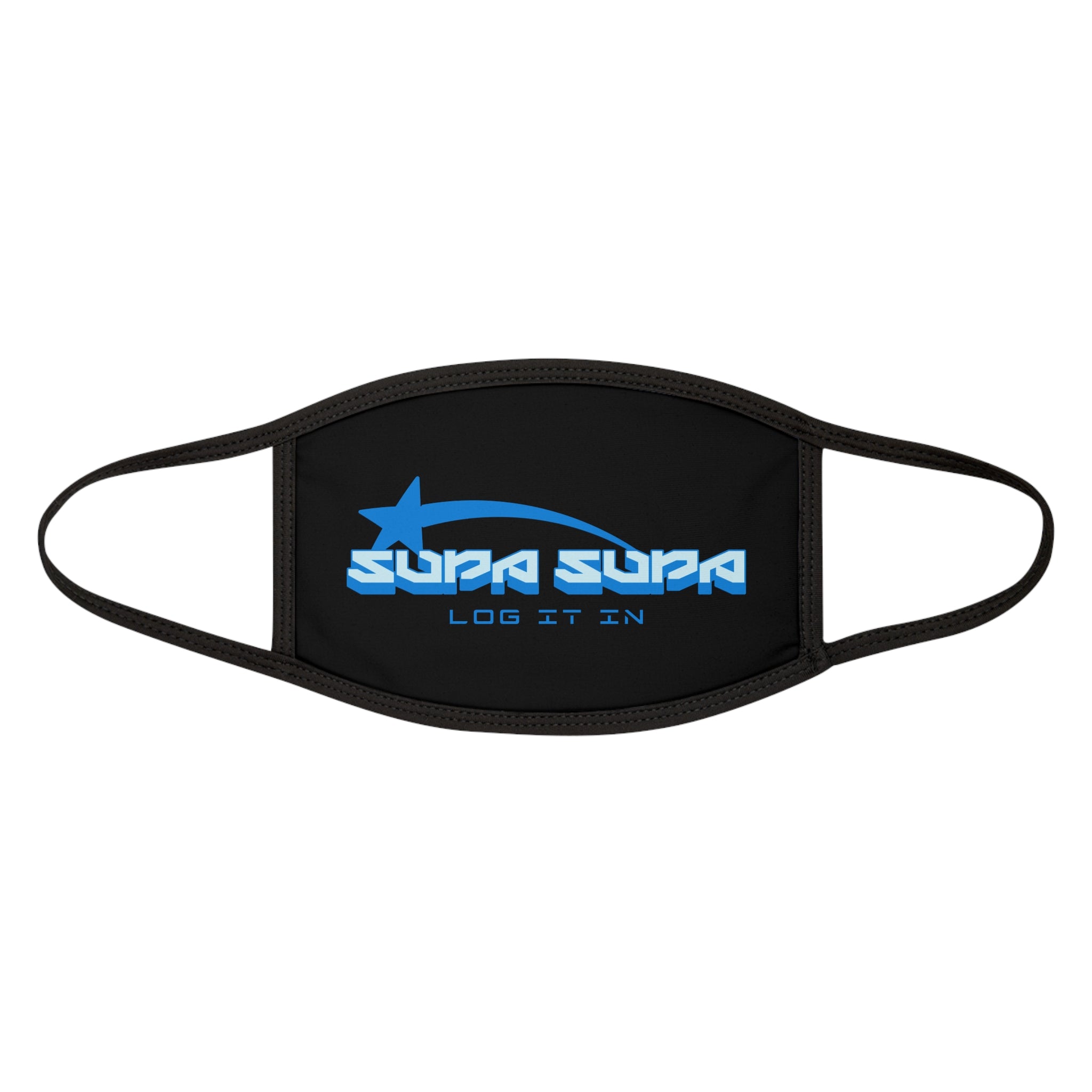 Supa Supa 'Log It In' Logo Face Mask — Black Reusable Mask