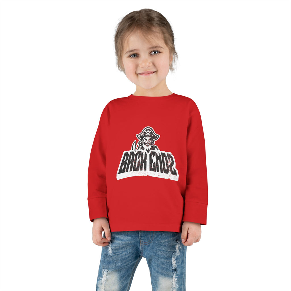 Toddler Long Sleeve Tee — Pirate Skull "Back Endz" Graphic