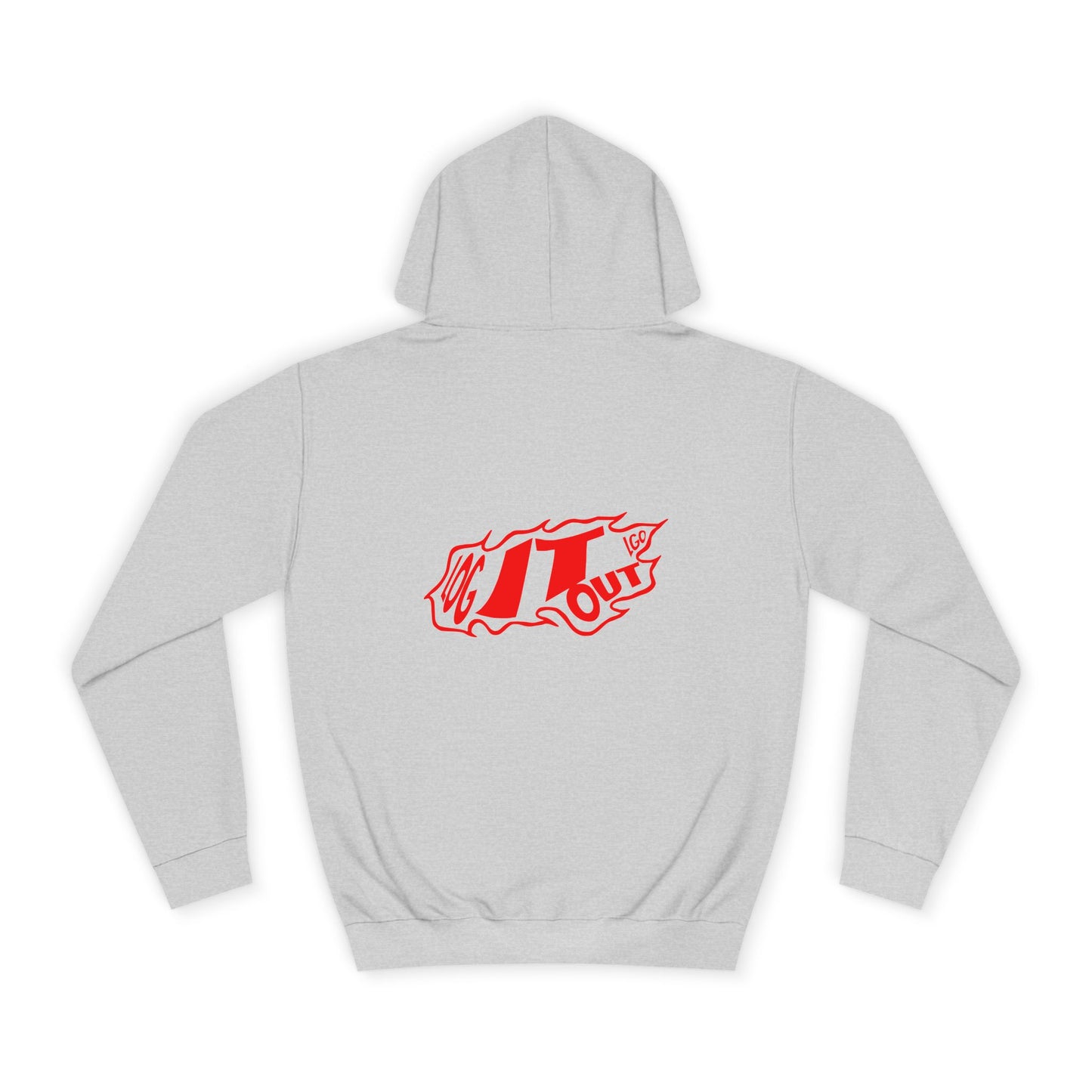 Unisex Log it out Hoodie with Bold Red Design, Cozy Oversized Sweatshirt, Ideal for Every day, Casual Wears, Events, Gifts