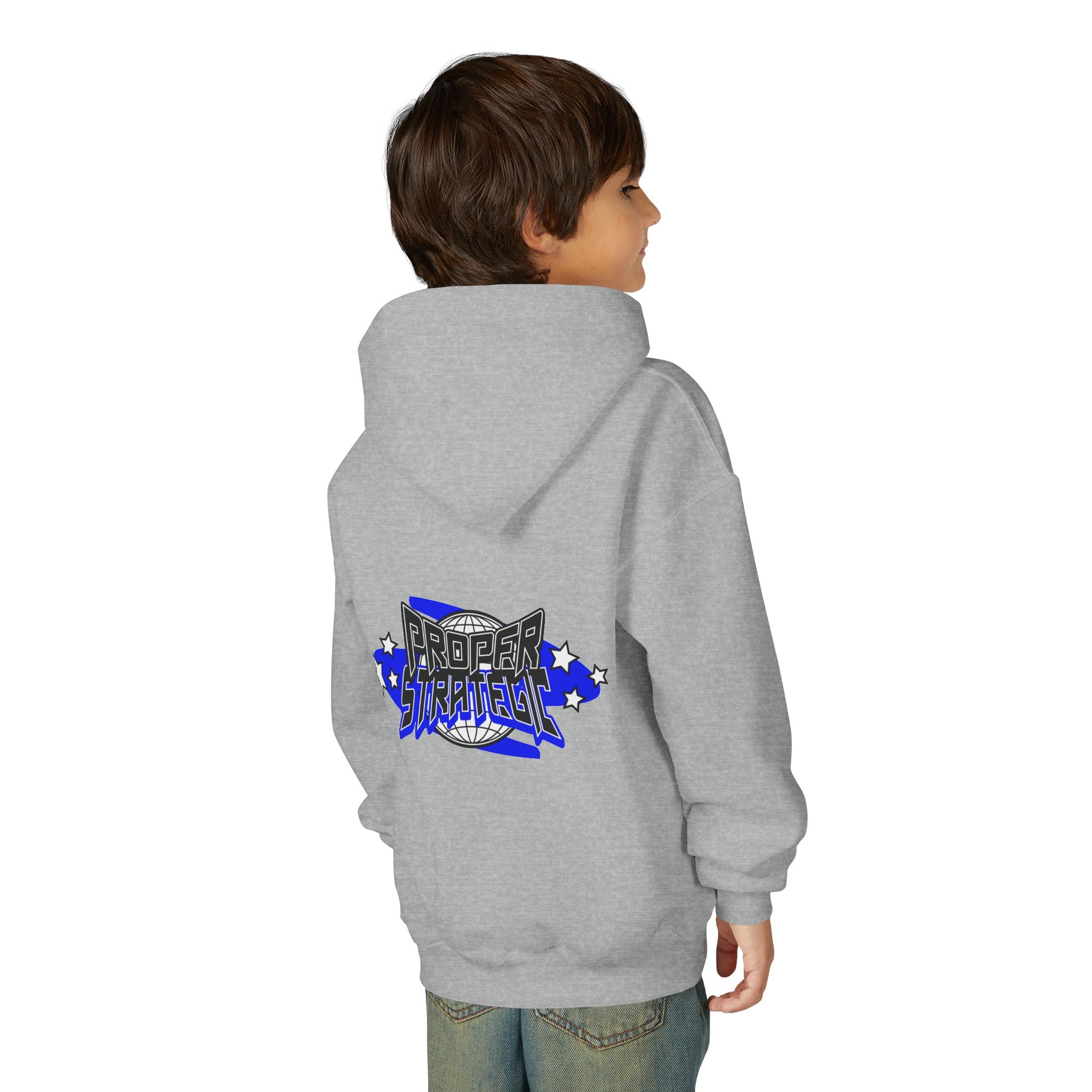 Youth Hoodie — 'Strategic' Graphic Pullover for Kids