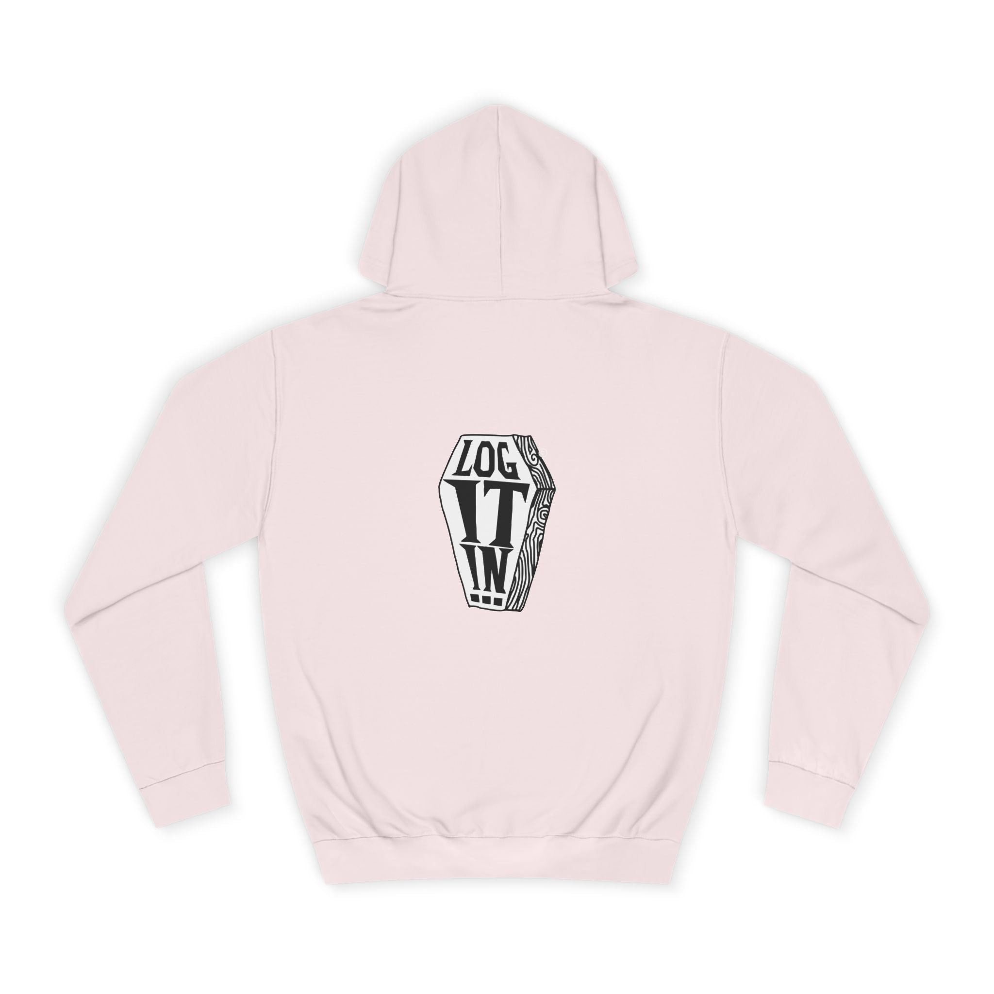 Edgy Unisex Log it in Hoodie, Casual Streetwear, Unique Gift, Trendy Apparel, Halloween Costume, Cozy Lounge Wear
