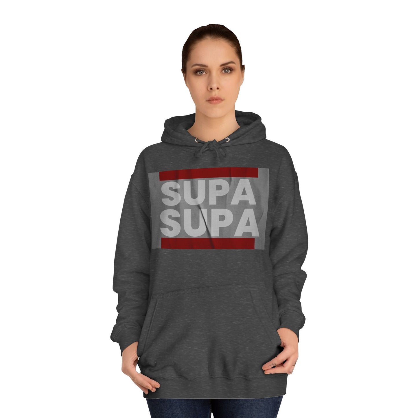 Unisex Hoodie with 'SUPA SUPA' Design, Cool Casual Wear, Perfect, Gifts for Graduates, Cozy Layering