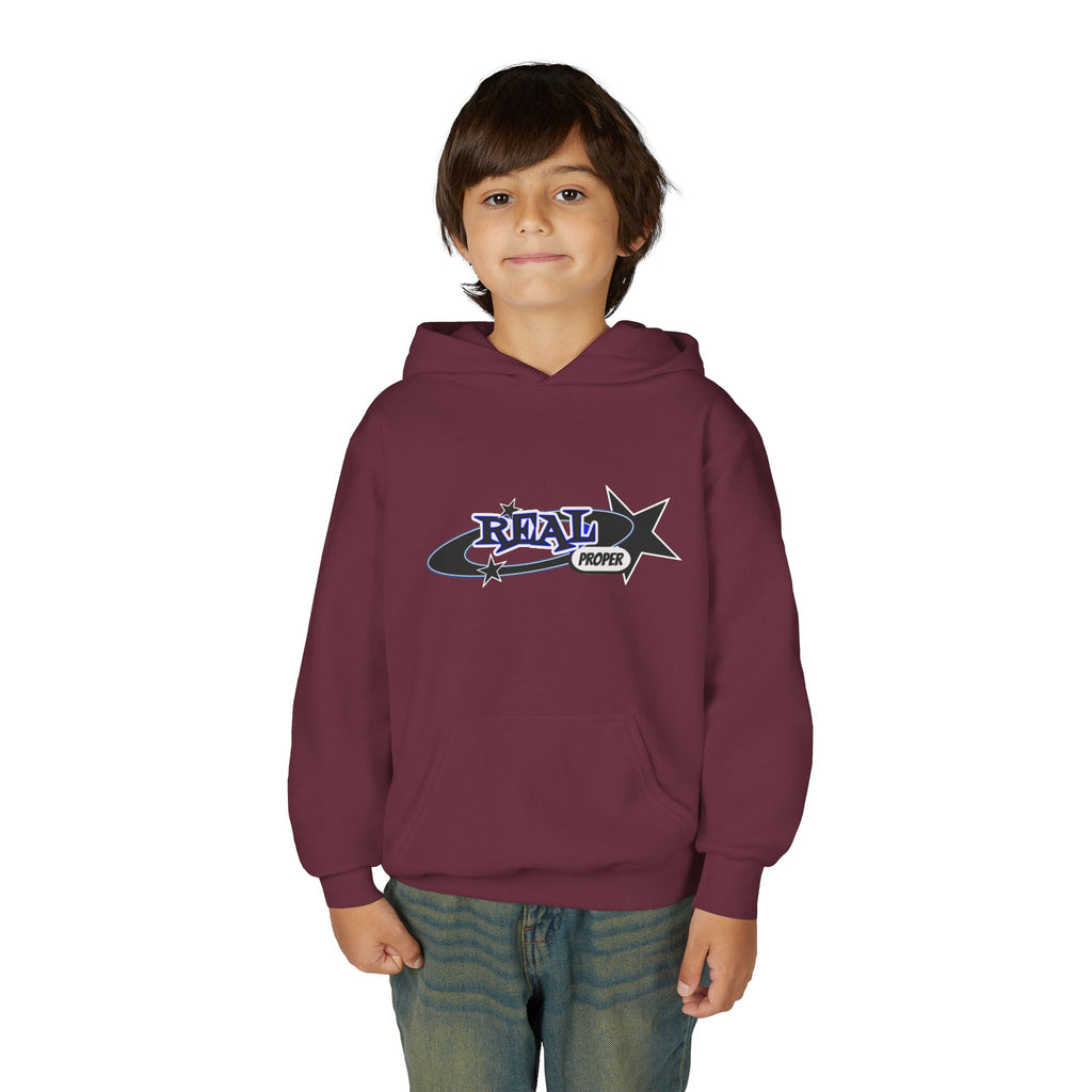 Youth Hoodie – "Real Proper" Star Graphic Pullover