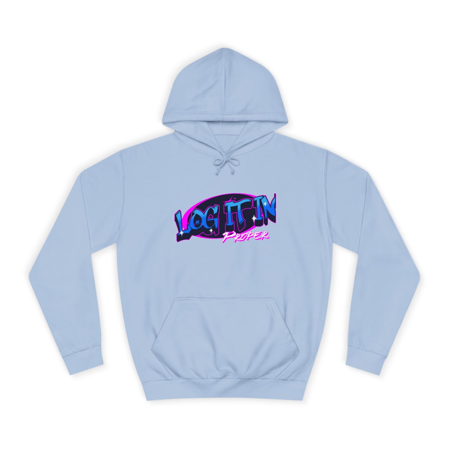 Vibrant Hoodie - Log It In, Unisex Pullover, Cozy Sweatshirt, College Apparel, Gift for Students, Trendy Fashion