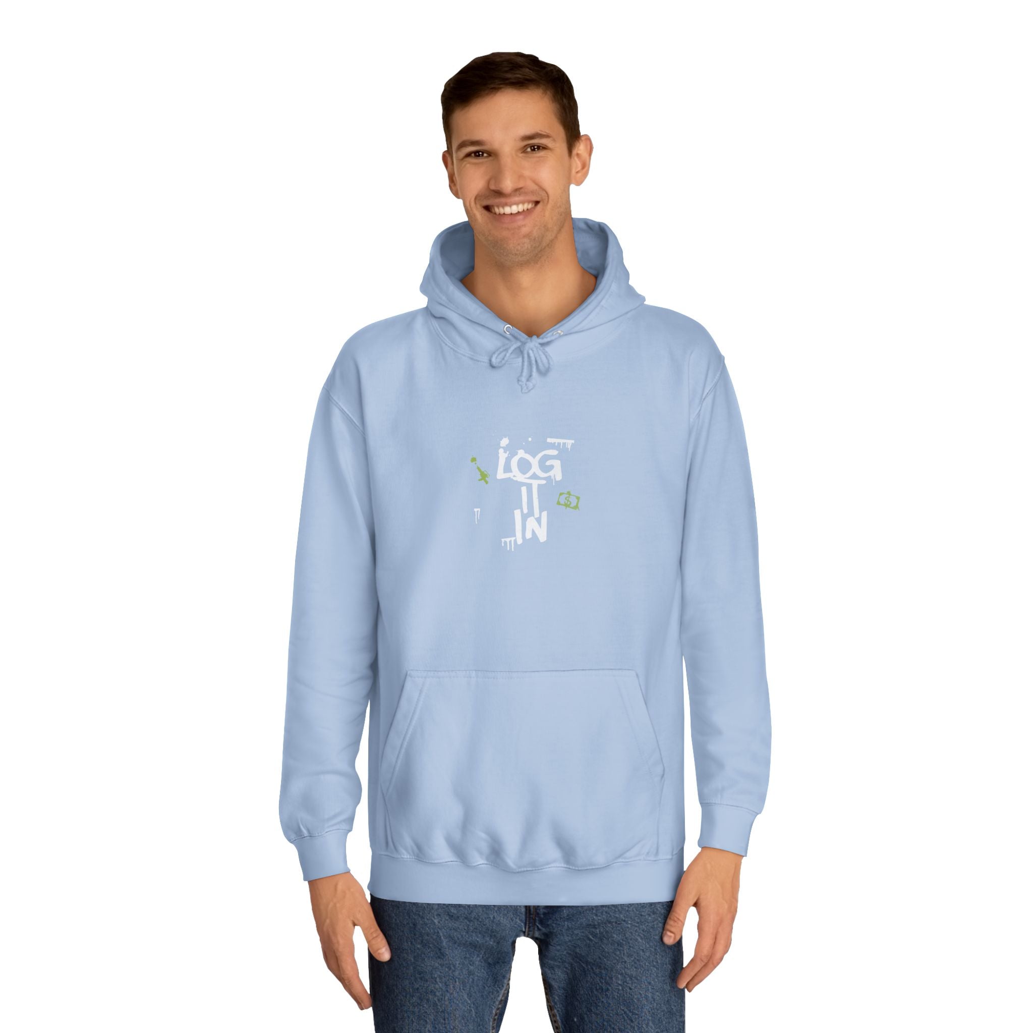 log it in Hoodie — Minimal Vintage Print