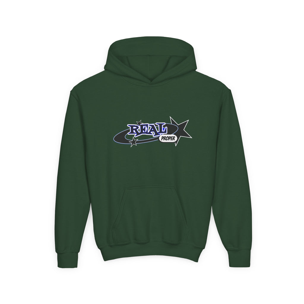 Youth Hoodie – "Real Proper" Star Graphic Pullover
