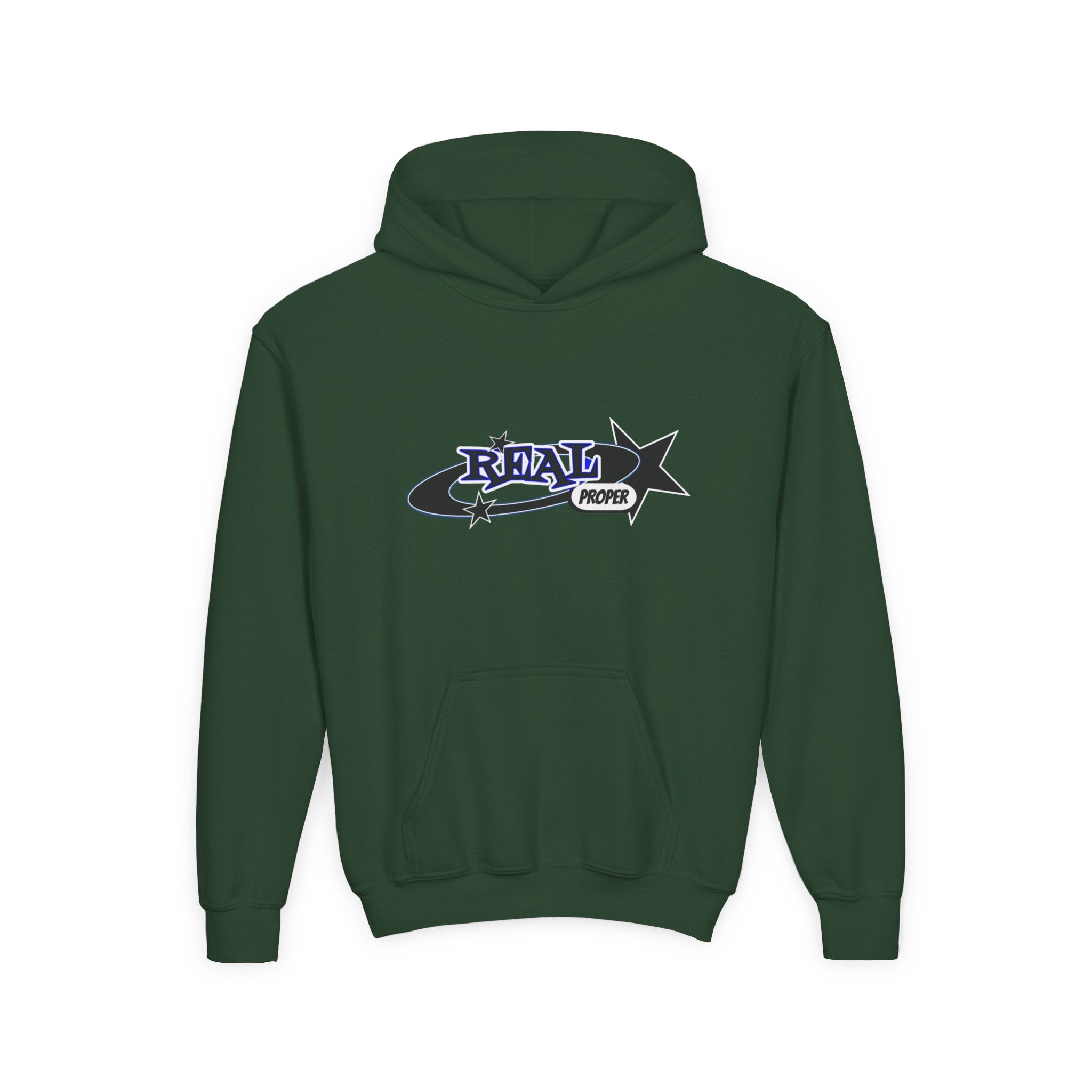 Youth Hoodie – "Real Proper" Star Graphic Pullover