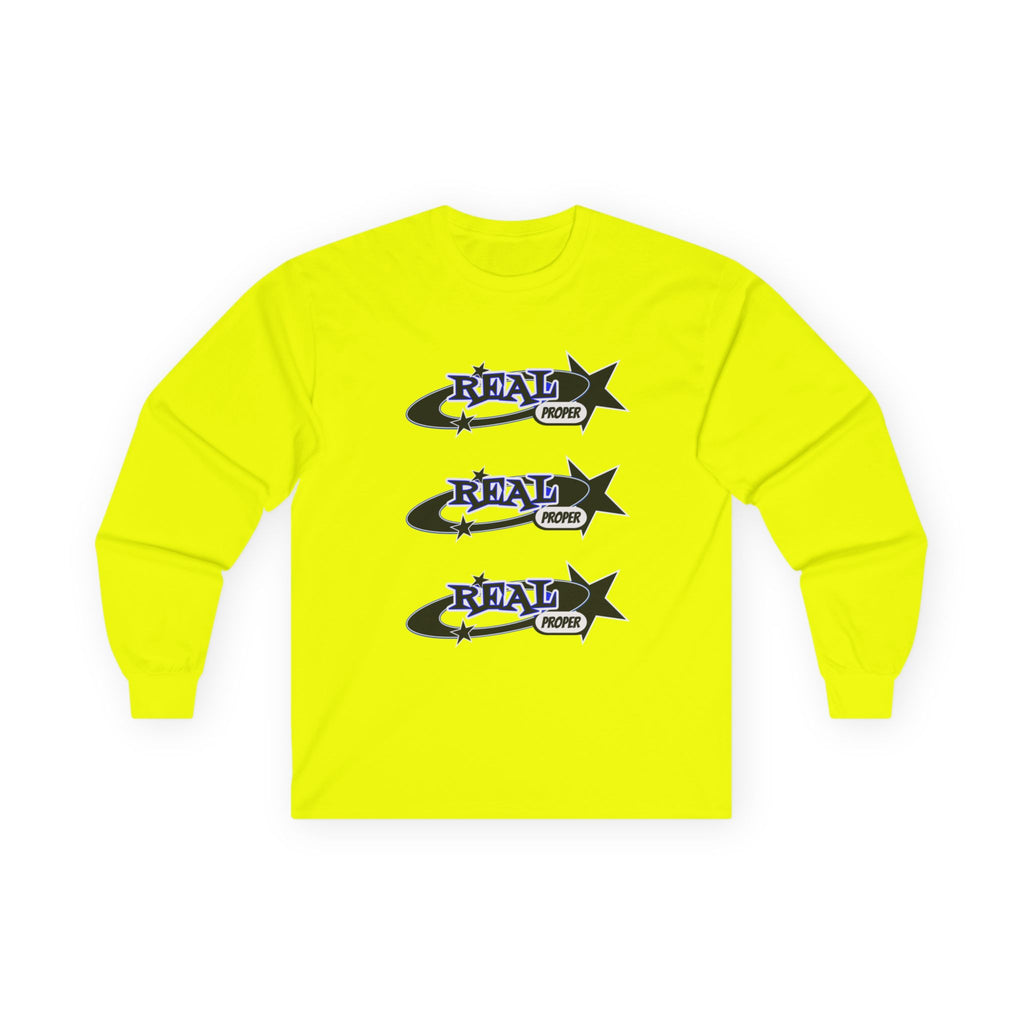 "Real Proper" Graphic Long Sleeve Tee — Retro Star Logo