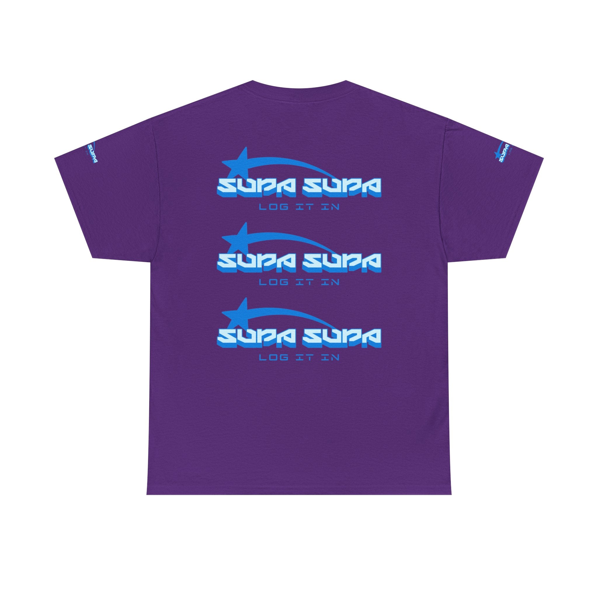 Supa Supa Retro Logo Tee — Blue Graphic Cotton T-Shirt