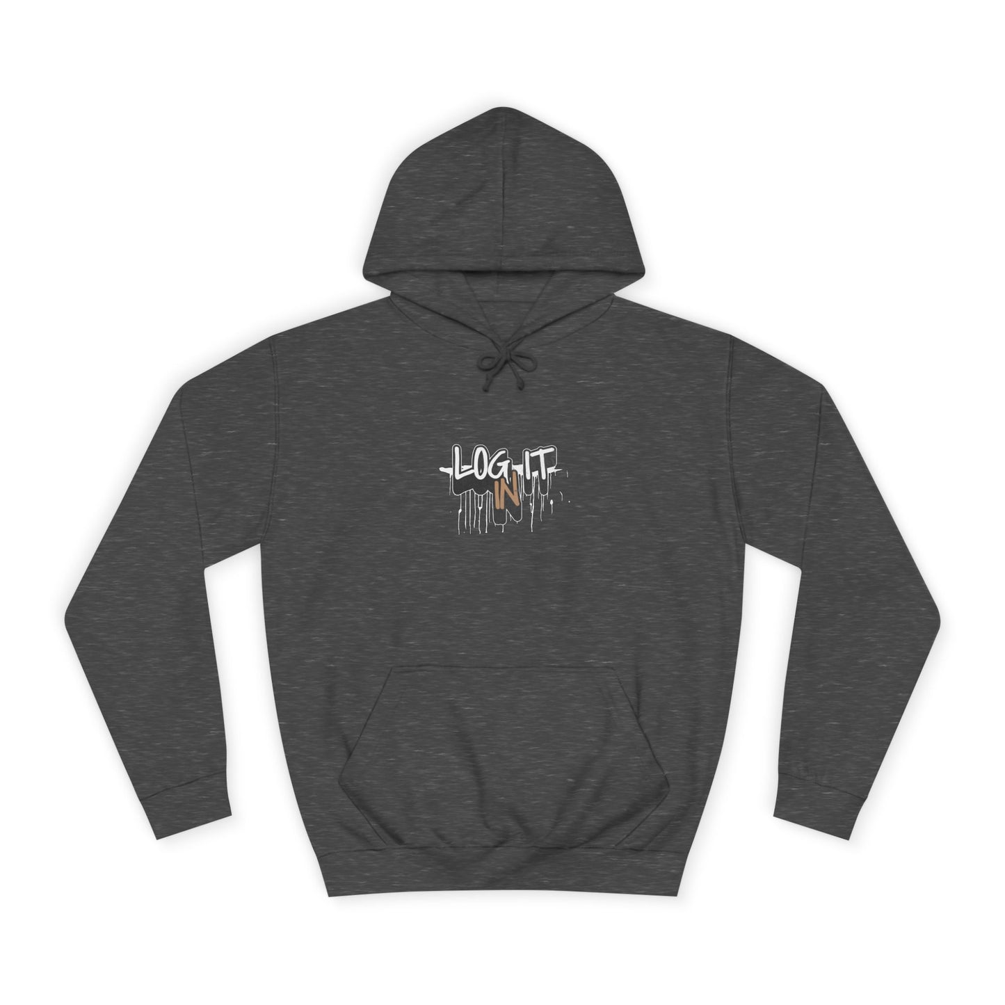 Stylish Unisex Log it in Hoodie, Cozy Custom Wear, Custom Apparel, Trendy Sweatshirt, Casual Hooded Top, Comfortable Daily Wear