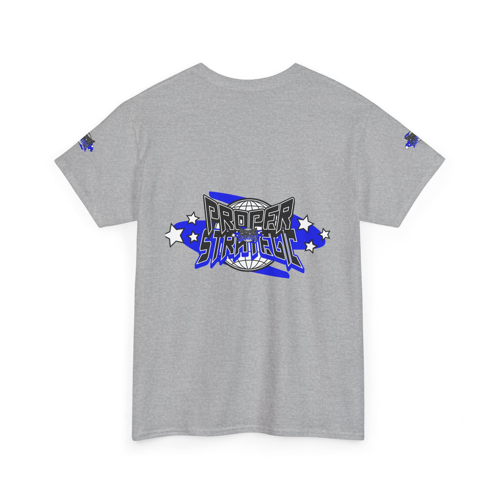 Proper 'Strategic' Graphic Tee — Retro Blue Streetwear T‑Shirt