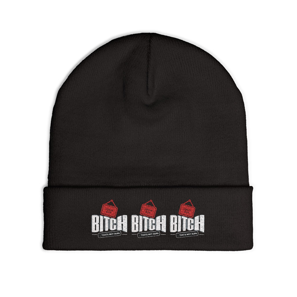 Embroidered 'LOG OUT' Knit Beanie — Gnome Humor Winter Hat