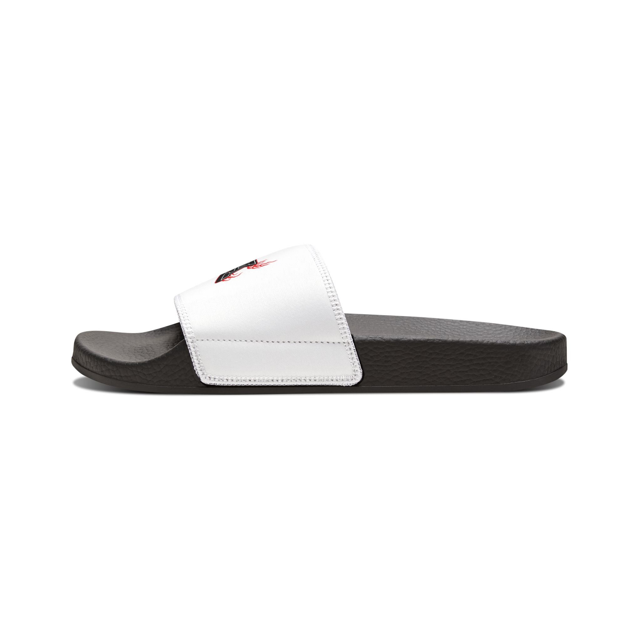 Men's Slide Sandals — White Removable Strap Slides Supa Supa Print