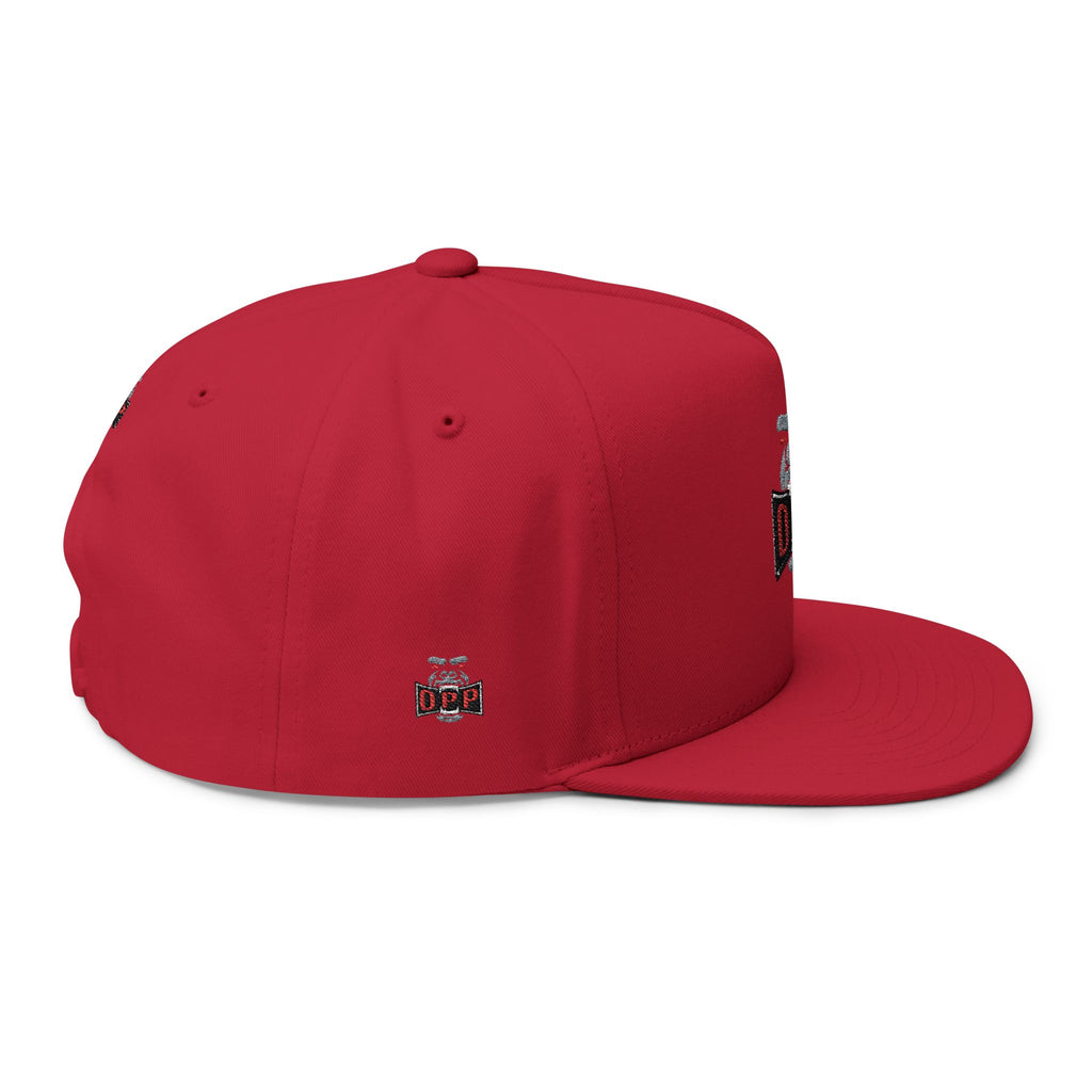 OPP Embroidered Flat Bill Cap — Retro Logo Snapback Hat