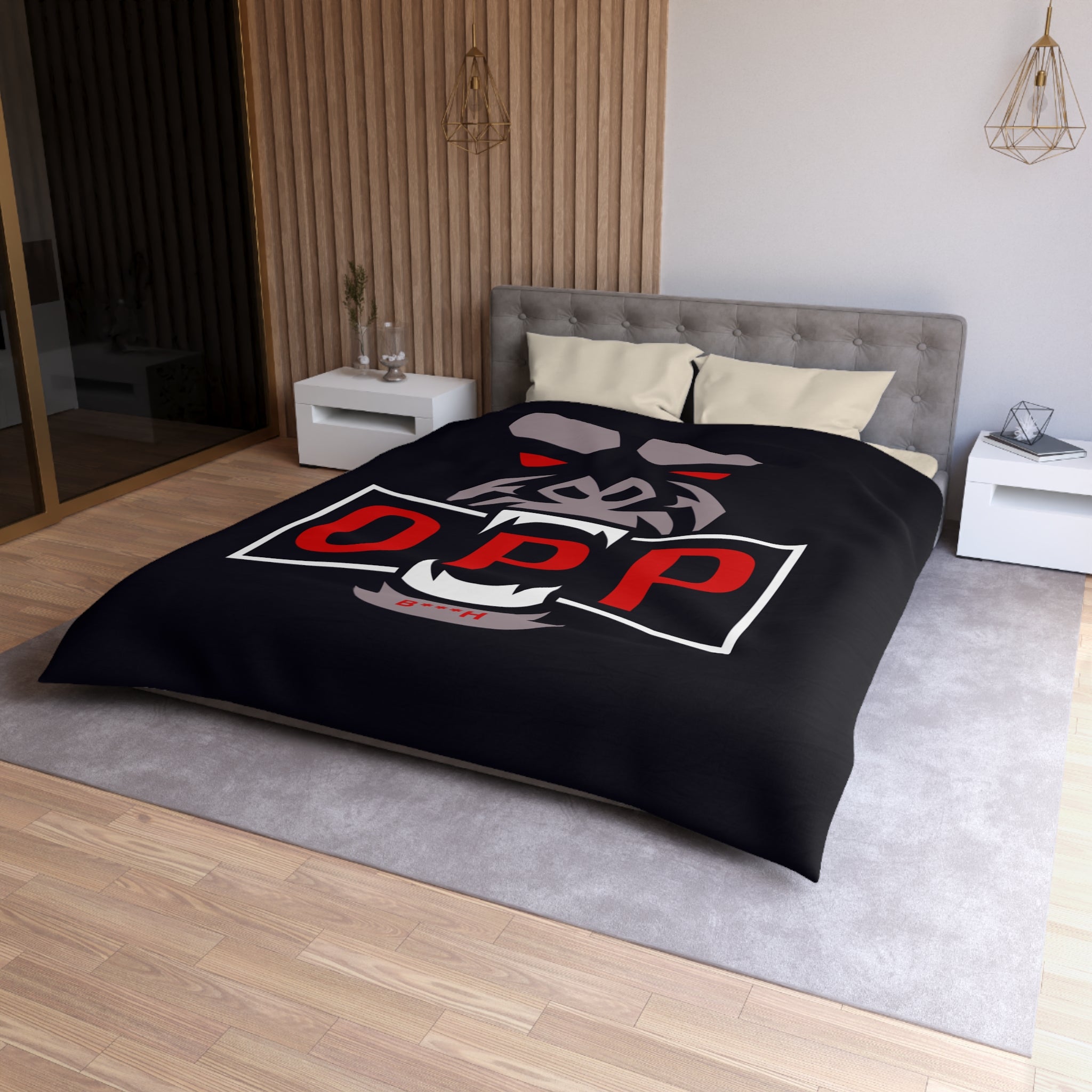 Gorilla OPP Microfiber Duvet Cover — Bold Red Logo Bedding
