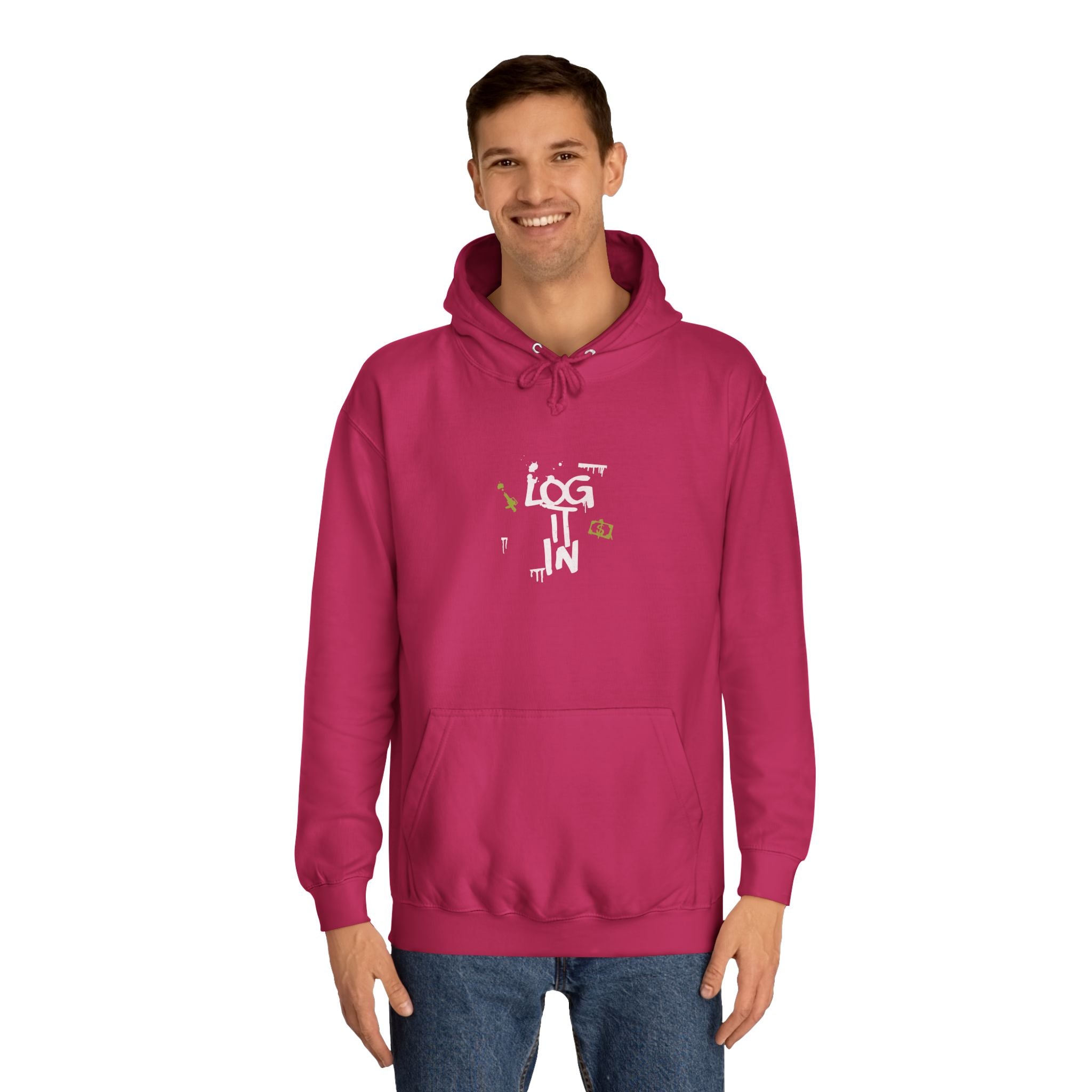 log it in Hoodie — Minimal Vintage Print
