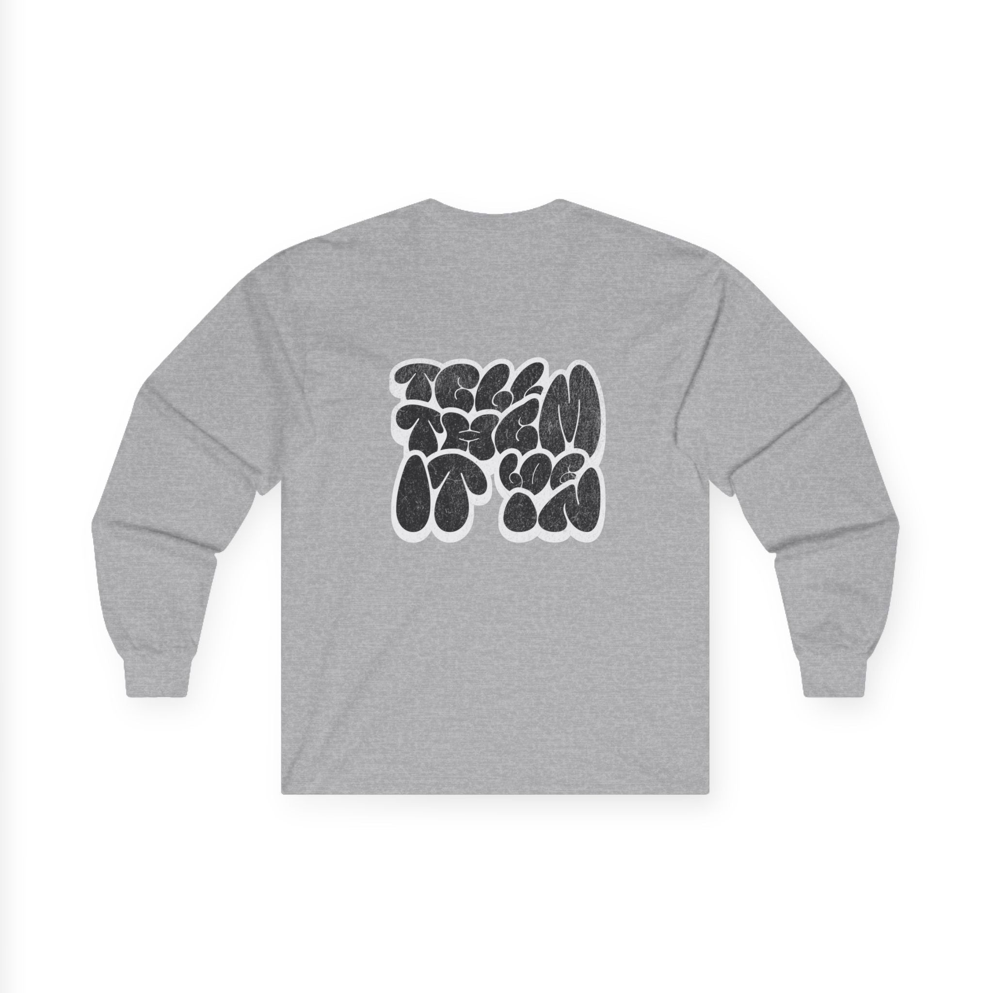 Long Sleeve "LOG IT IN" Tee — Retro Pebble Typography Graphic