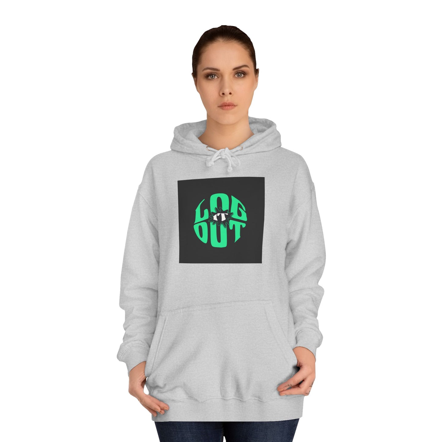 Unisex Hoodie with 'LOG IT OUT' Design, Casual Streetwear, Cool Gift, Cozy Lounge Wear, Perfect for Fall