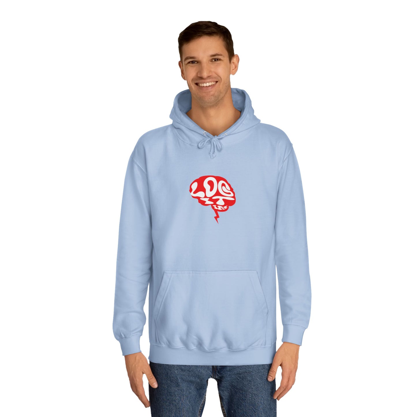Unisex Log it in Hoodie with Unique Brain Design, Casual Wear, Trendy Apparel, Festive Occasions, Graphic Hoodie