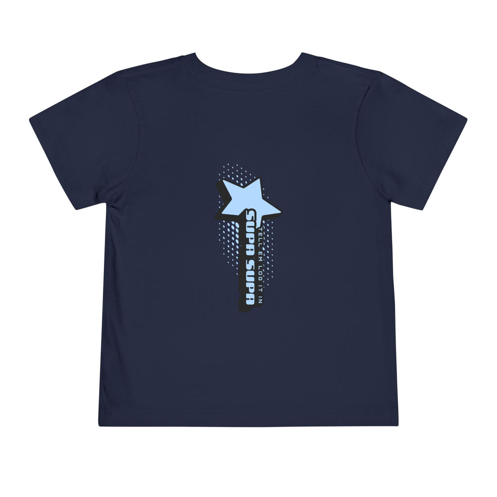 Toddler Tee — Blue Star "Tell em log it in" Graphic