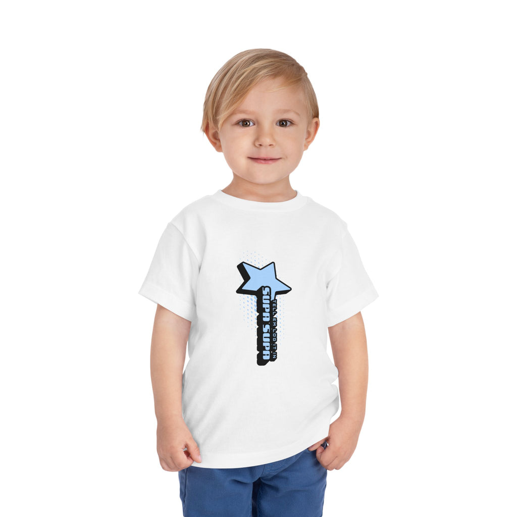 Toddler Tee — Blue Star "Tell em log it in" Graphic