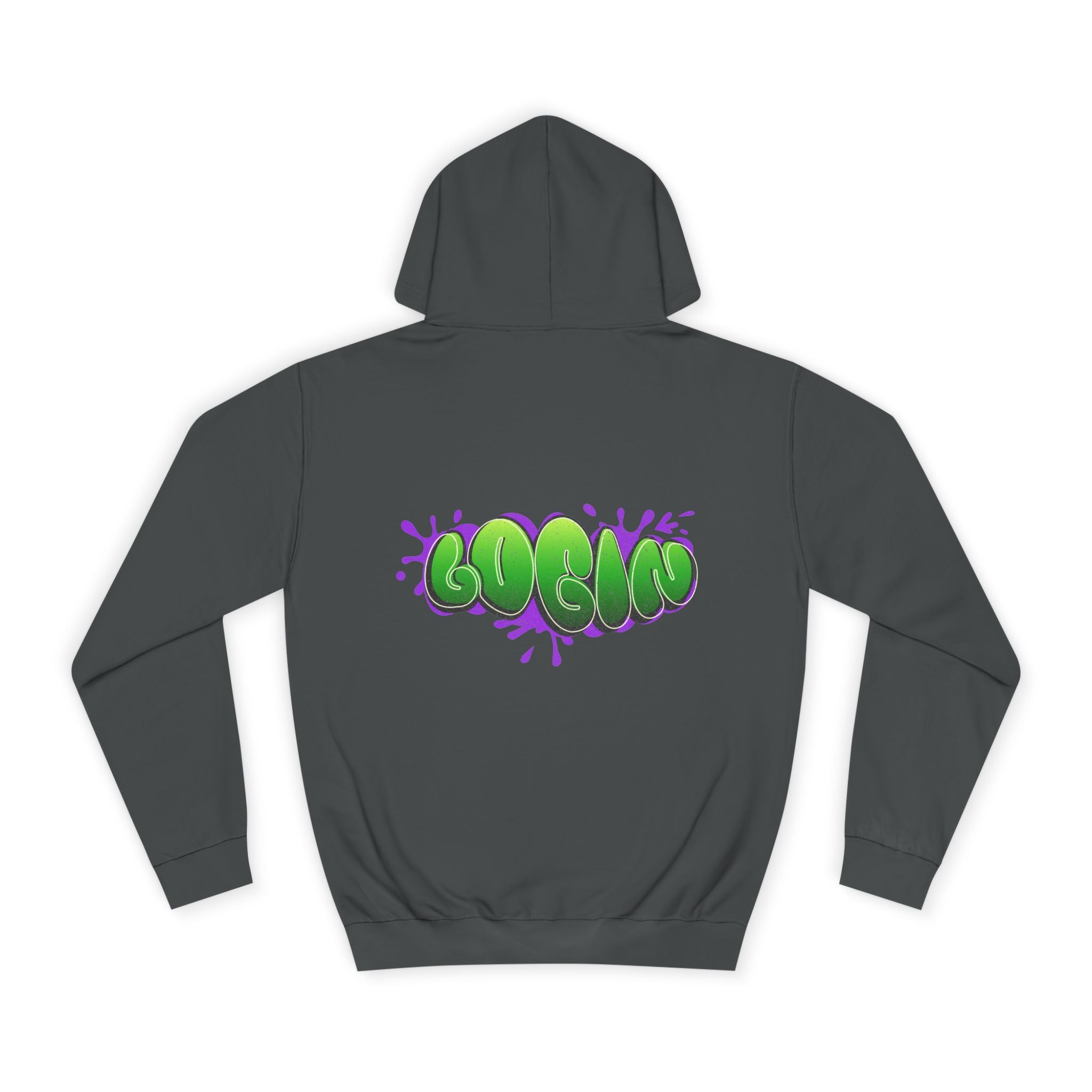 Hoodie with Green Graffiti "Login" Design - Streetwear Pullover