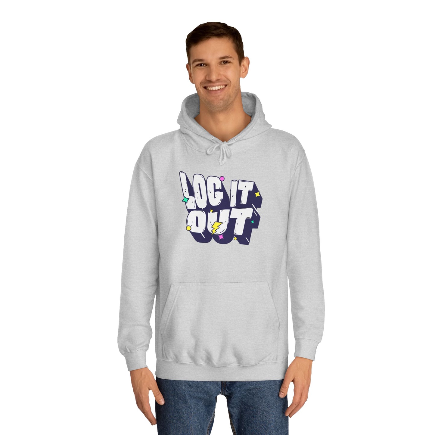 Unisex Hoodie with 'LOC IT OUT' Graphic, Cozy Casual Wear, Perfect for Events, Great Gift Idea