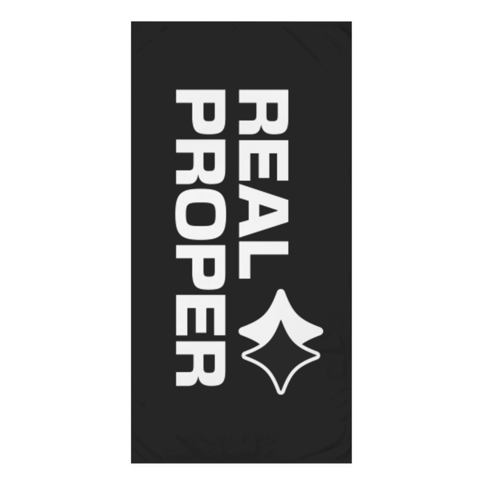 Real Proper Beach Towel — Black Graphic Cotton Bath & Beach Towel