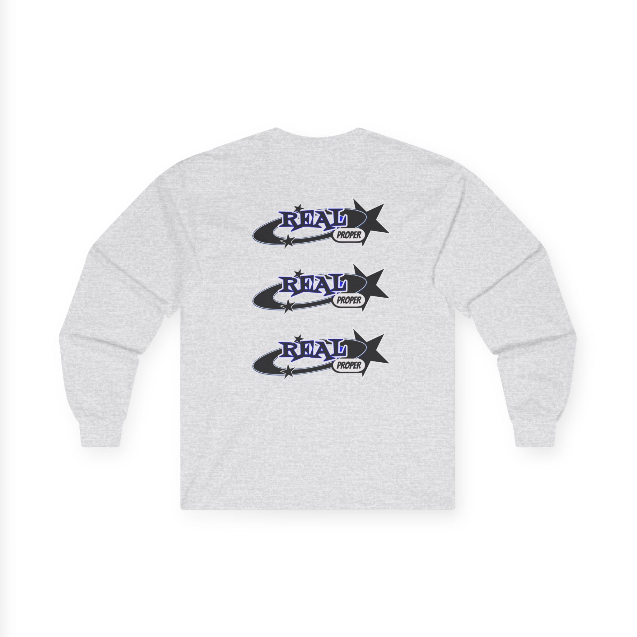 "Real Proper" Graphic Long Sleeve Tee — Retro Star Logo