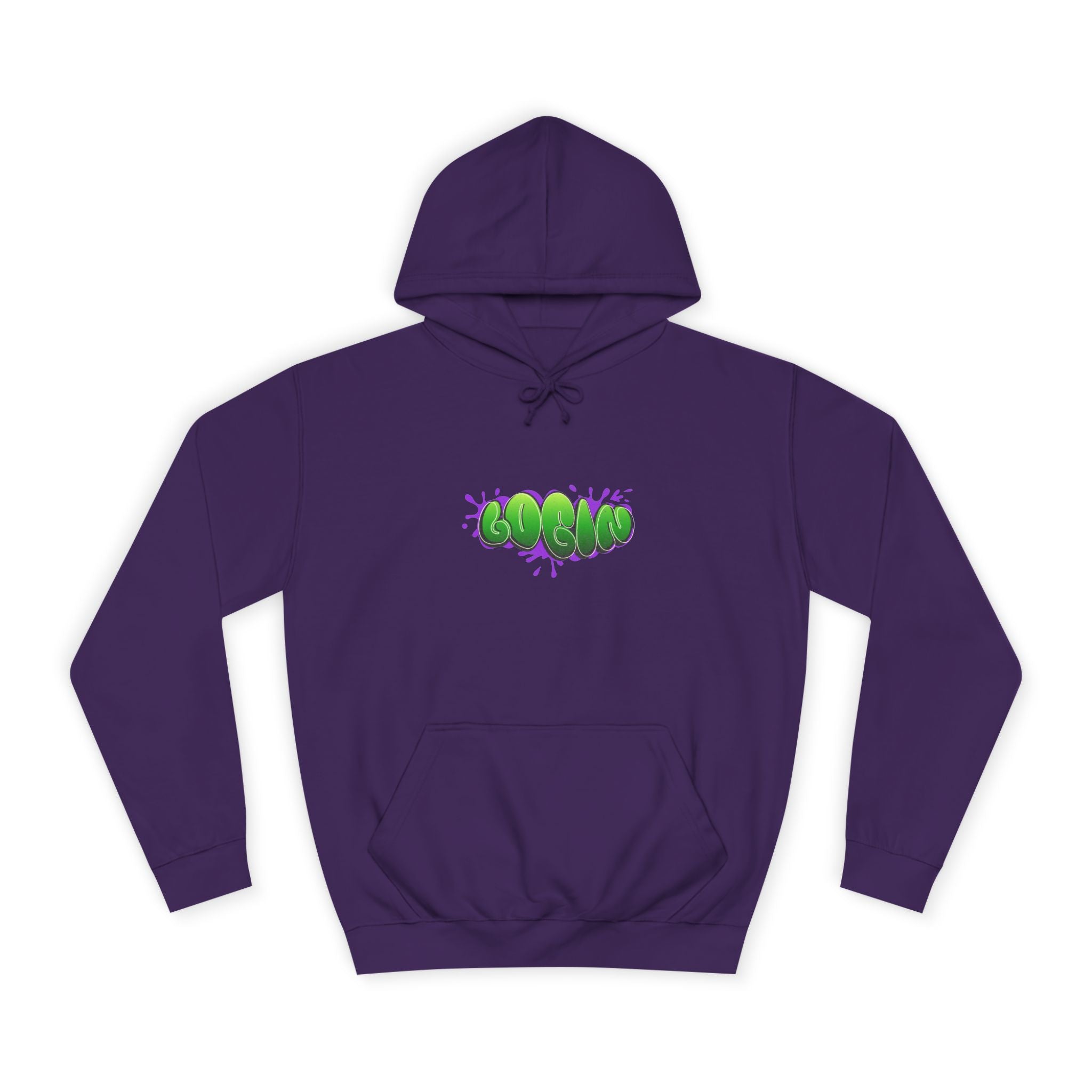Hoodie with Green Graffiti "Login" Design - Streetwear Pullover