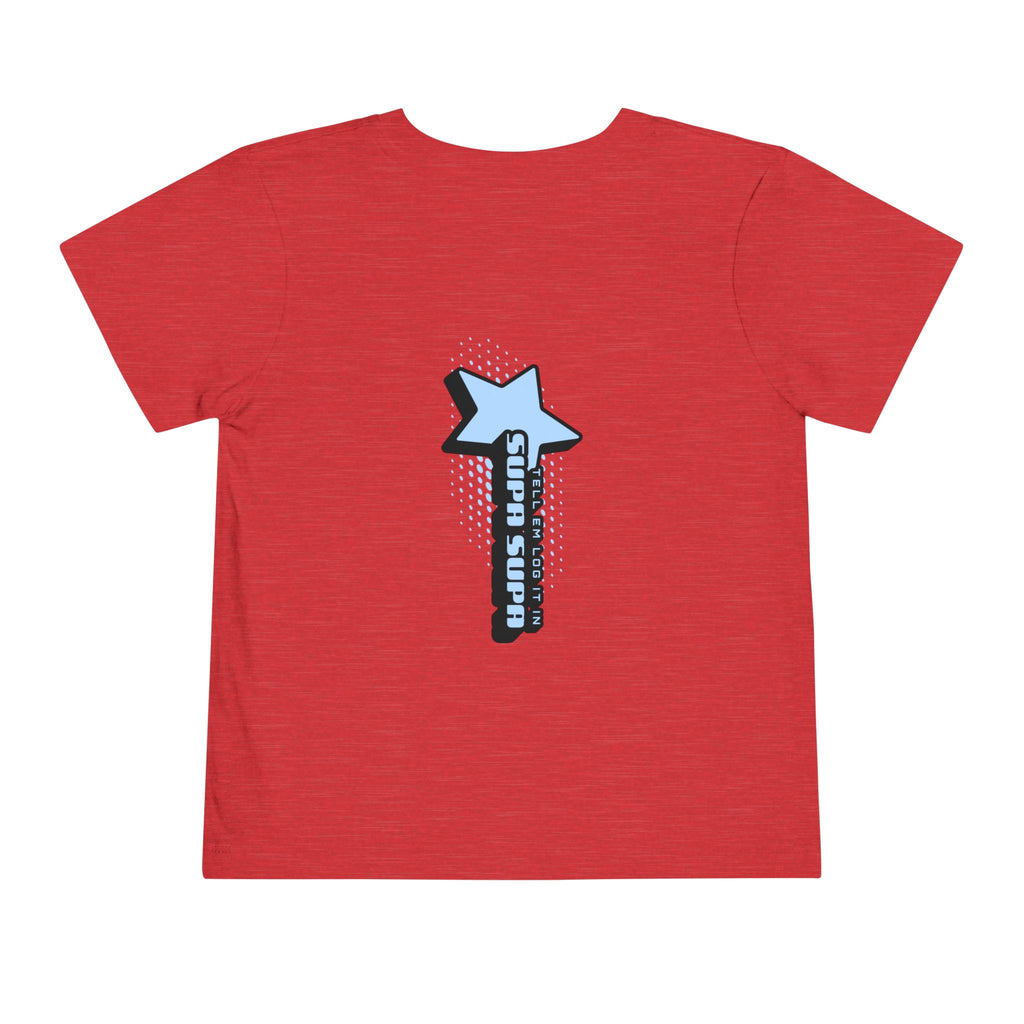 Toddler Tee — Blue Star "Tell em log it in" Graphic