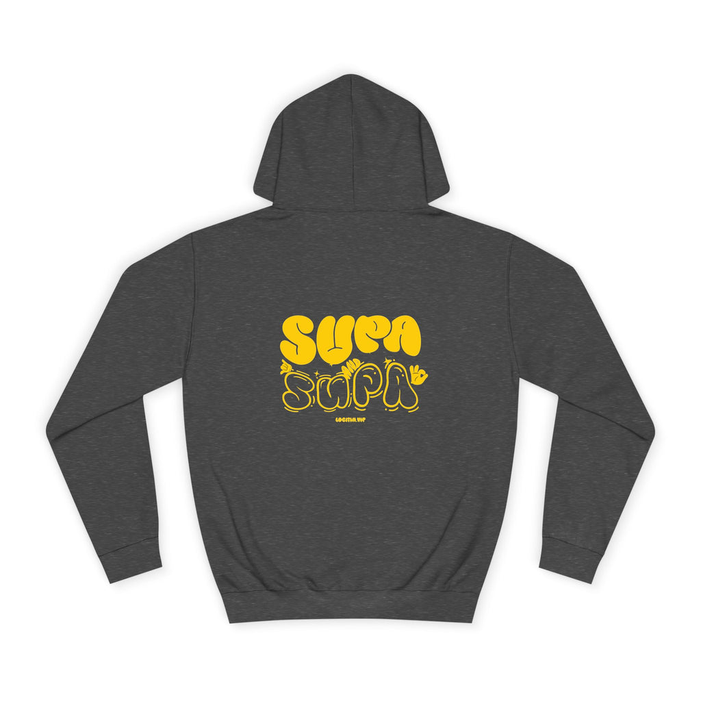 Cheerful Unisex Supa Supa Hoodie - Cozy Streetwear, Campus Style, Trendy Gift, Relaxed Fit, Perfect for Every day