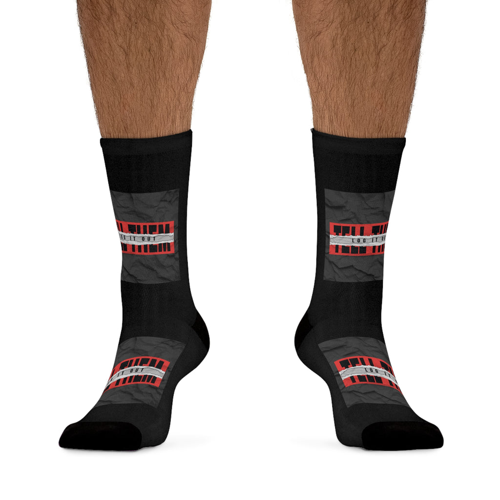 "LOG IT OUT" Poly Socks