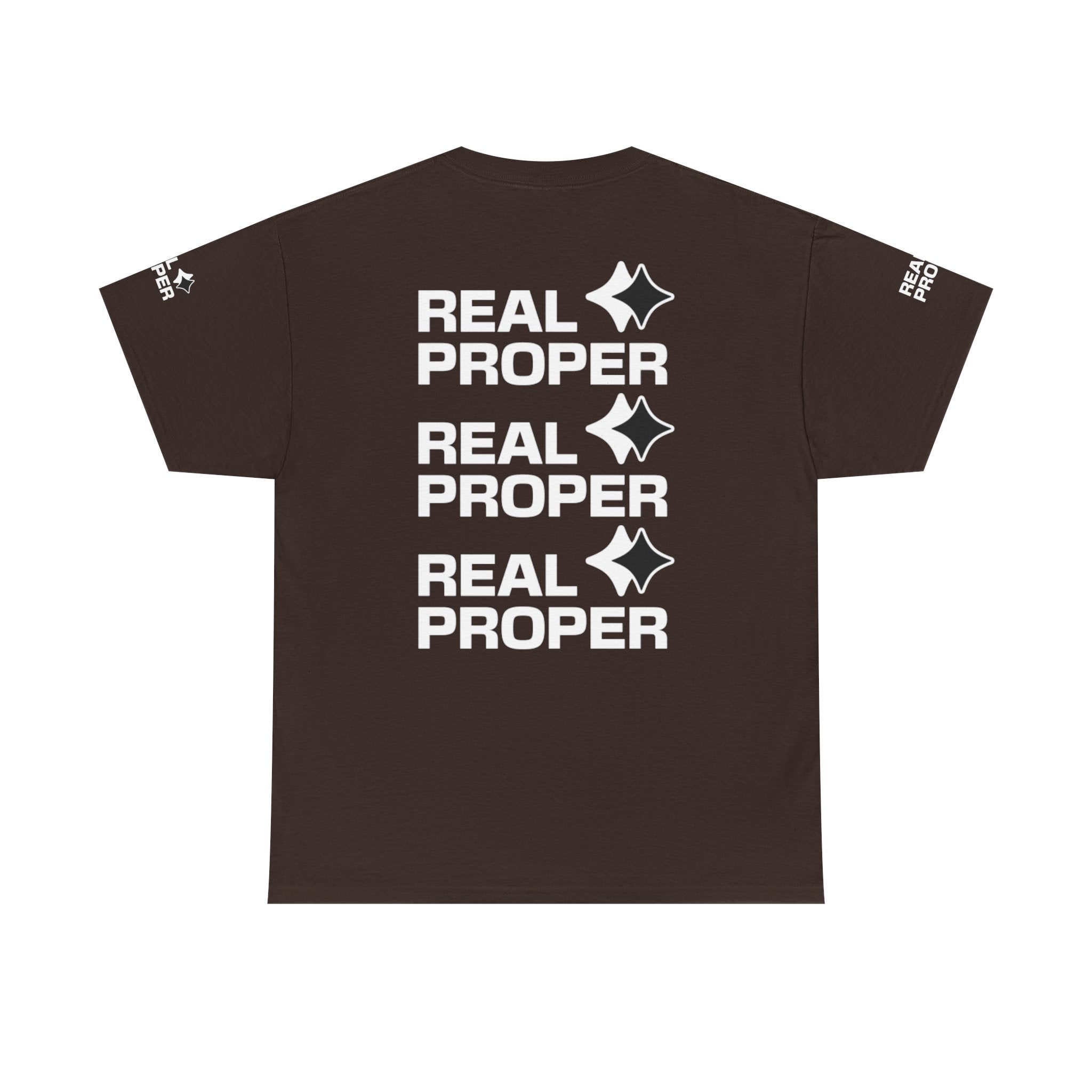 "Real Proper" Repeat Logo T‑Shirt