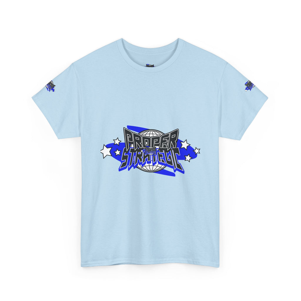 Proper 'Strategic' Graphic Tee — Retro Blue Streetwear T‑Shirt
