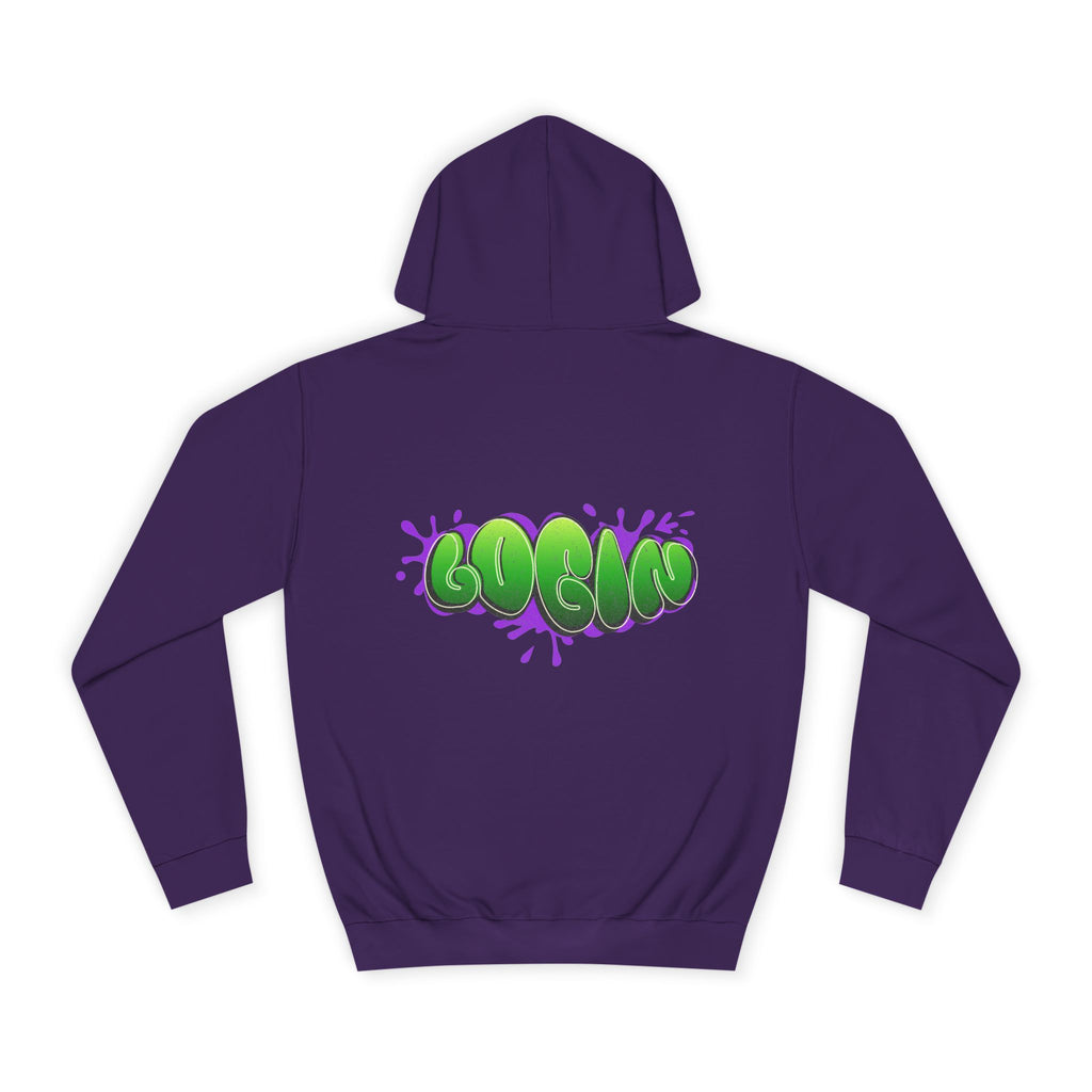 Hoodie with Green Graffiti "Login" Design - Streetwear Pullover