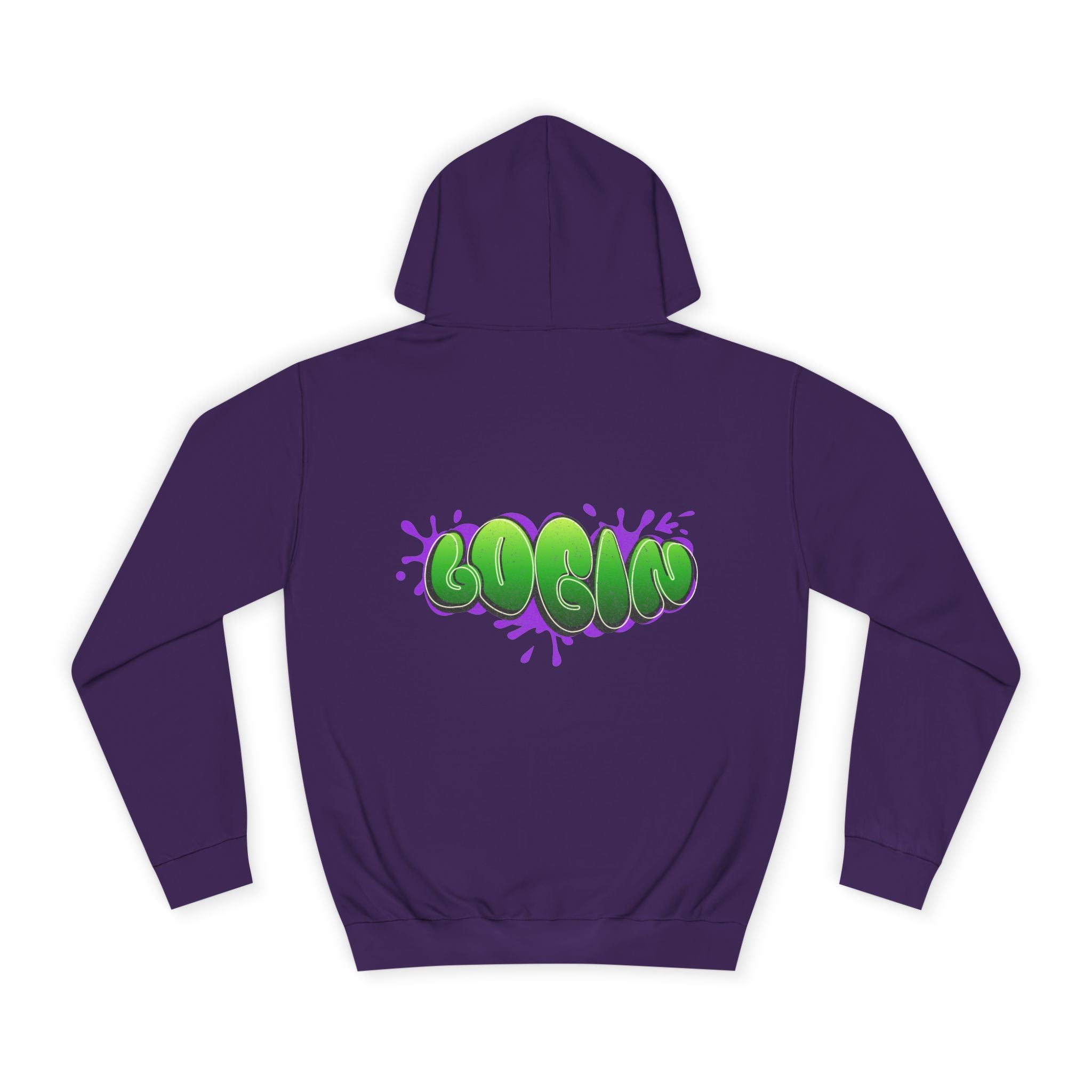 Hoodie with Green Graffiti "Login" Design - Streetwear Pullover